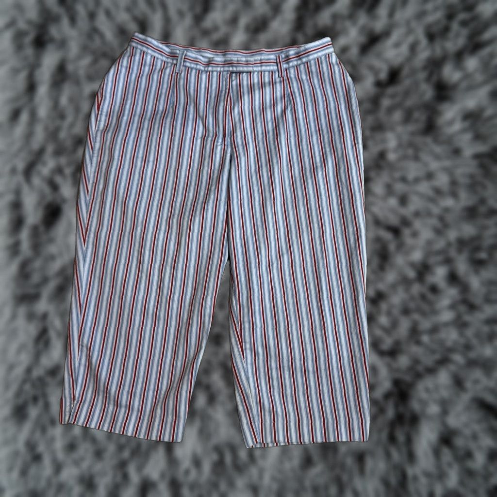 Vintage VINTAGE Capri Pants Womens 14P Petite Pinstriped Cotton 90s Preppy Office Business Pinstriped Straight Leg Pants Womens Size 36" / US 14 / IT 50 - 1 Thumbnail