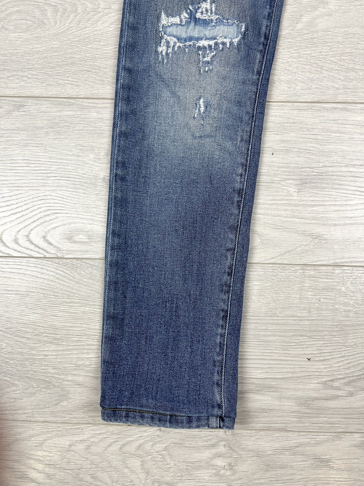 Dolce & Gabbana Dolce & Gabbana Distressed Slim Fit Blue Washed Denim Pants Size US 30 / EU 46 - 4 Thumbnail
