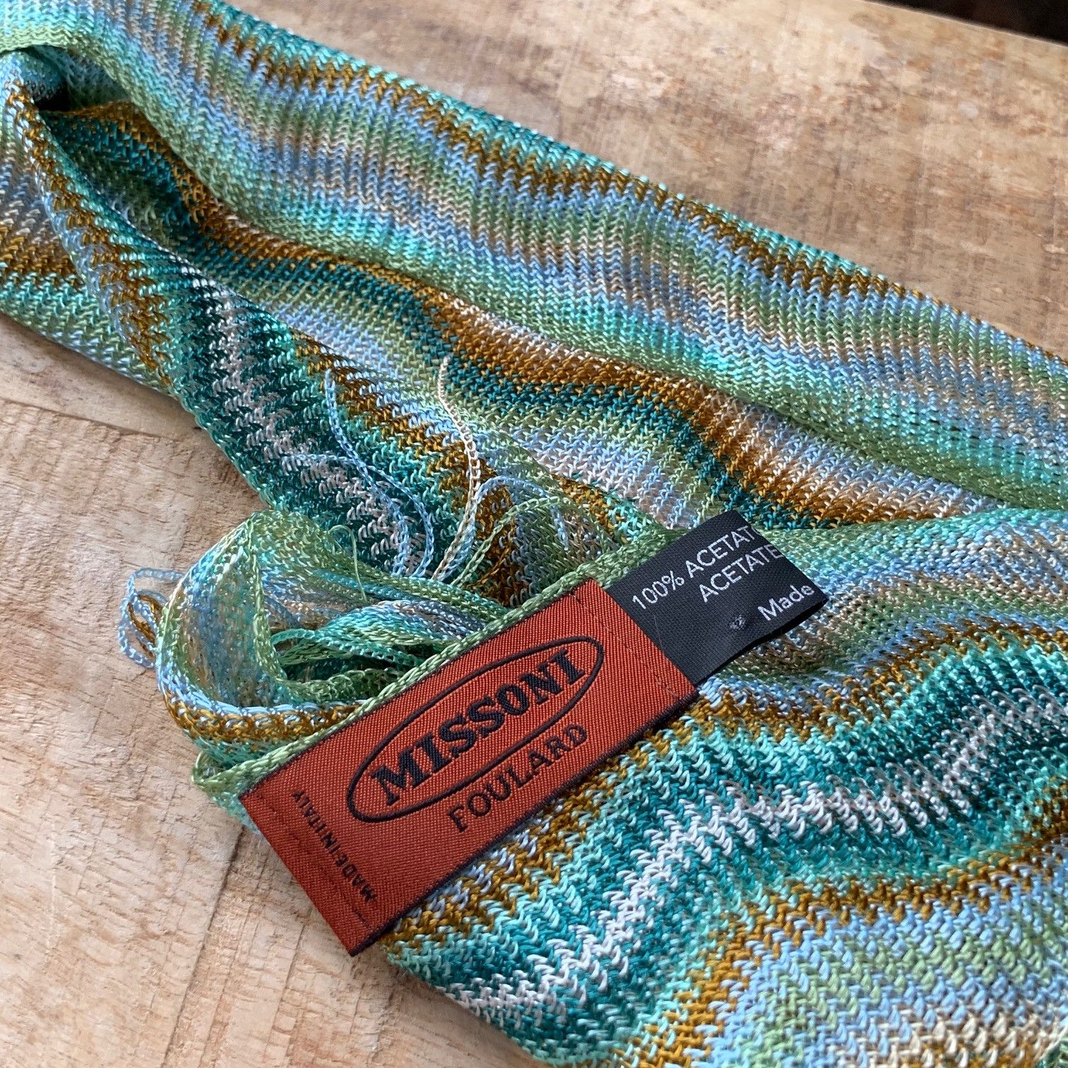 Missoni Missoni Green and Orange Wave Scarf Size ONE SIZE - 3 Thumbnail