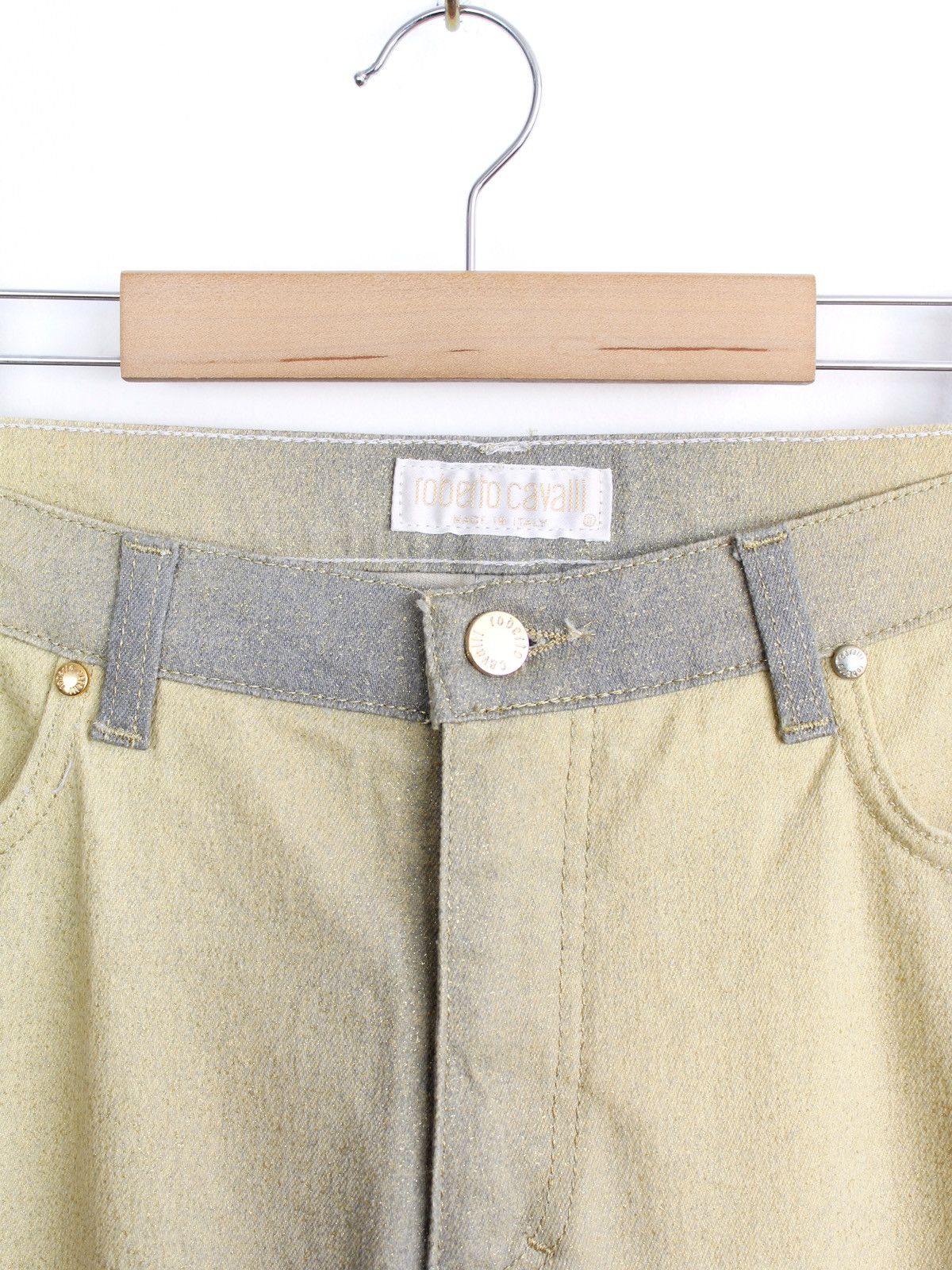 Roberto Cavalli Roberto Cavalli 1999 Gold Gradient Flared Jeans Size 28" / US 6 / IT 42 - 4 Thumbnail