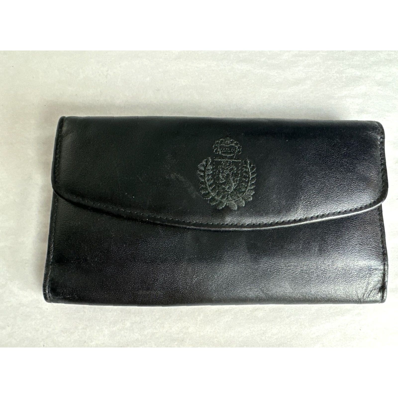Vintage VINTAGE Mundi Wallet Black Leather Bi Fold Crest Women Size ONE SIZE - 2 Thumbnail