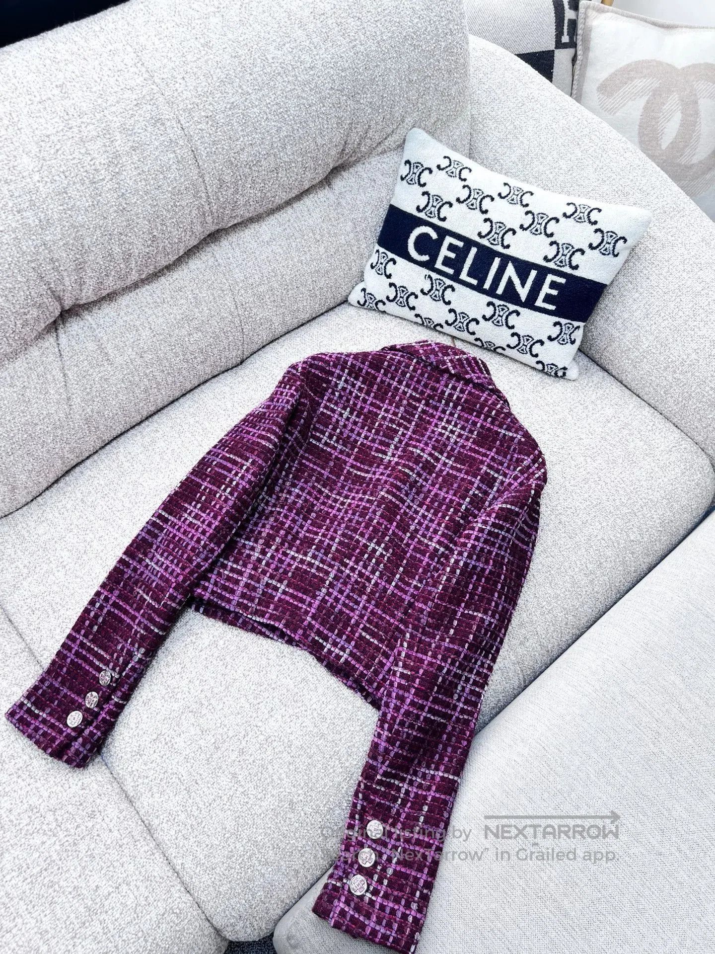 Chanel Chanel 23S Red Pink Tweed Crop Jacket. Size US XS / EU 42 / 0 - 3 Thumbnail