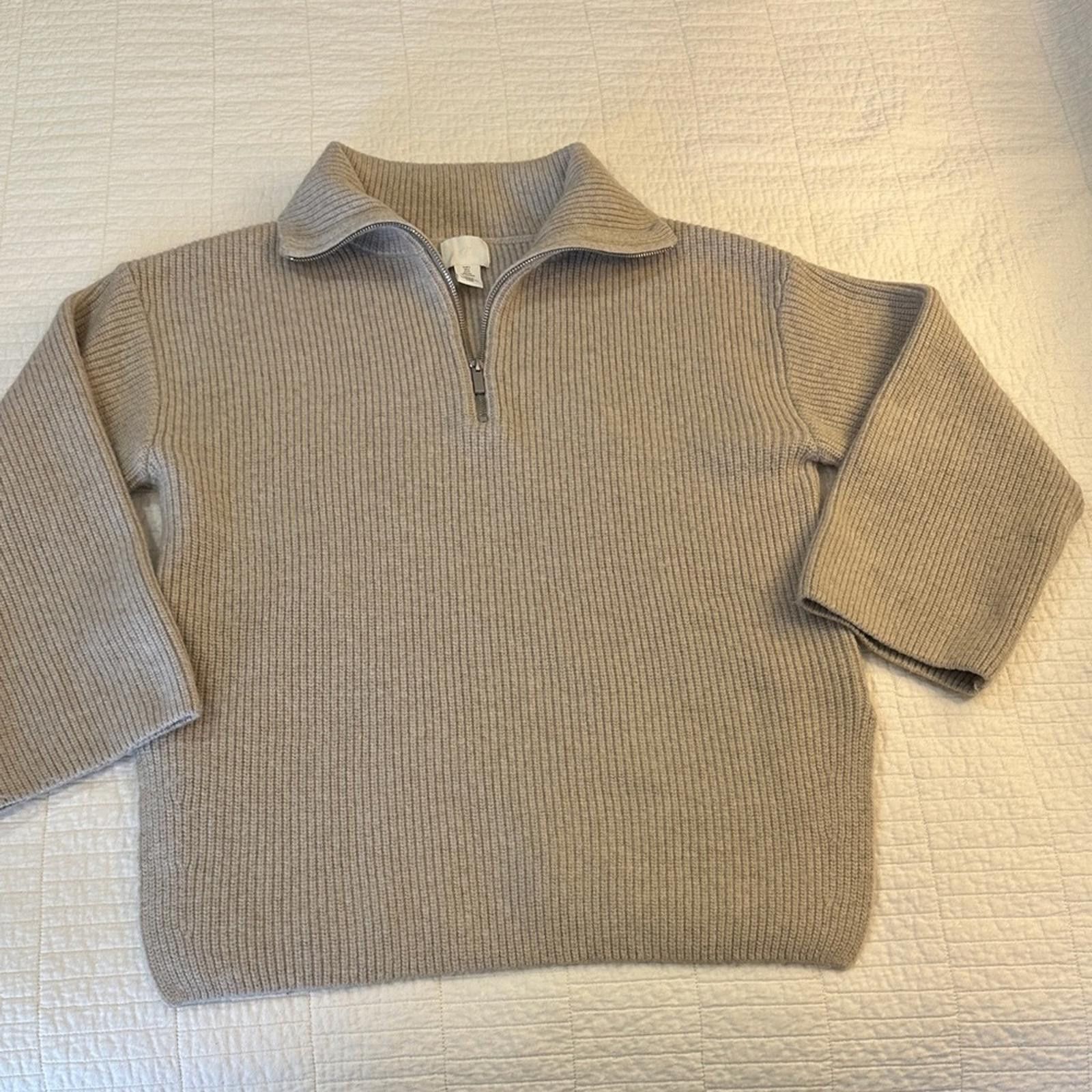 H&M Oversized Knit Small Sweater Pullover Wool 3/4 Zip Soft Cozy Size S / US 4 / IT 40 - 2 Thumbnail