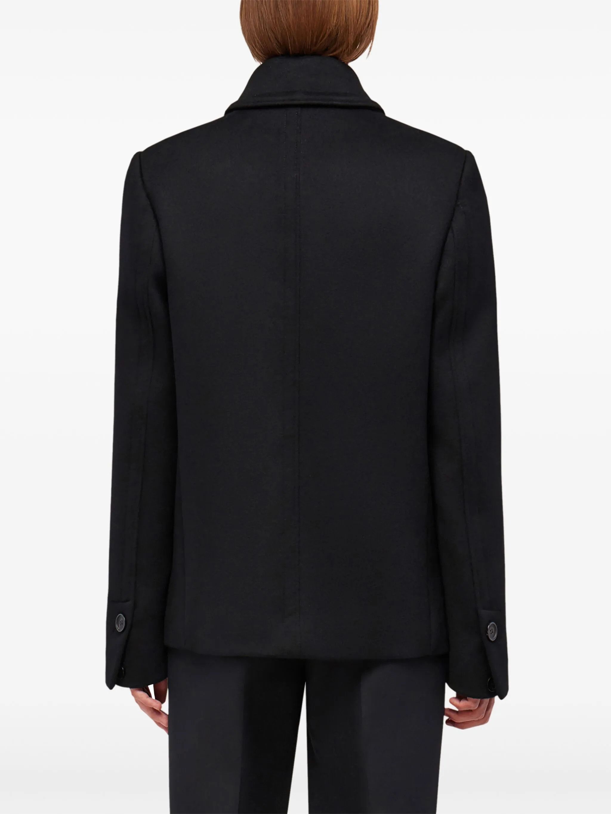 Salvatore Ferragamo o1s1rm0226 Virgin Wool-blend Peacoat in Black Size US M / EU 48-50 / 2 - 4 Thumbnail