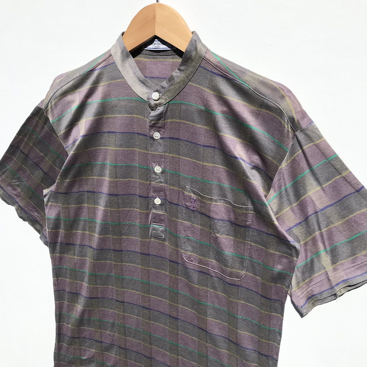 Vintage × Yves Saint Laurent Vintage Yves Saint Laurent Tricots Tee YSL Stripe Luxury Size US M / EU 48-50 / 2 - 7 Thumbnail