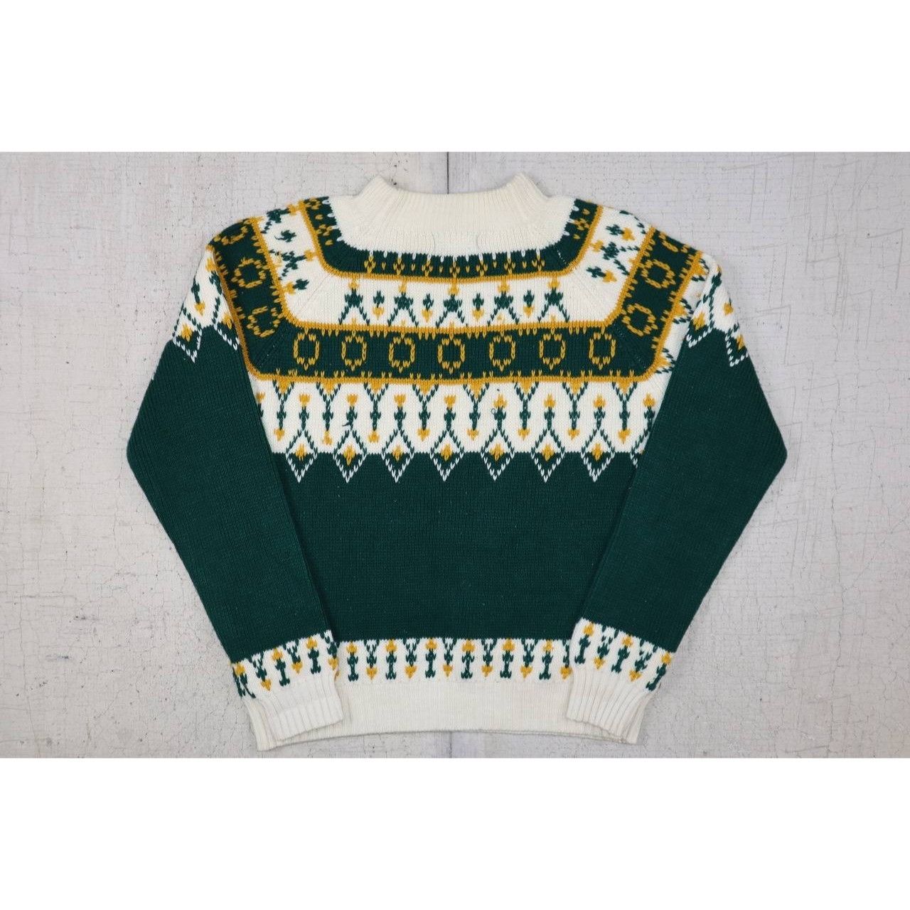 JCPenney Vintage 80s JC Penney Sweater Women's Size S Green Geometric Size S / US 4 / IT 40 - 5 Thumbnail