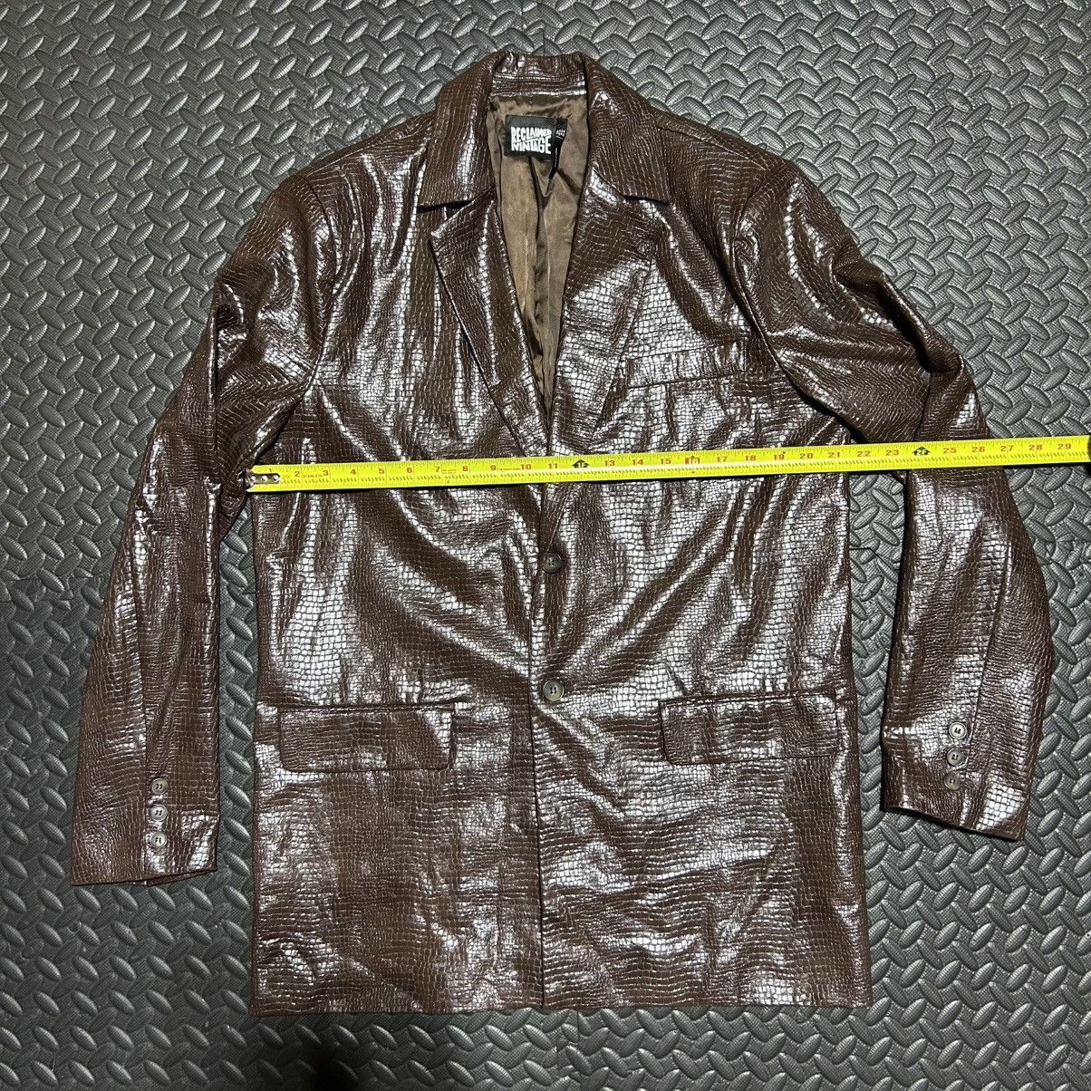 Other Reclaimed Vintage Faux Leather Blazer Crocodile Women’s 36” Size ONE SIZE - 4 Thumbnail