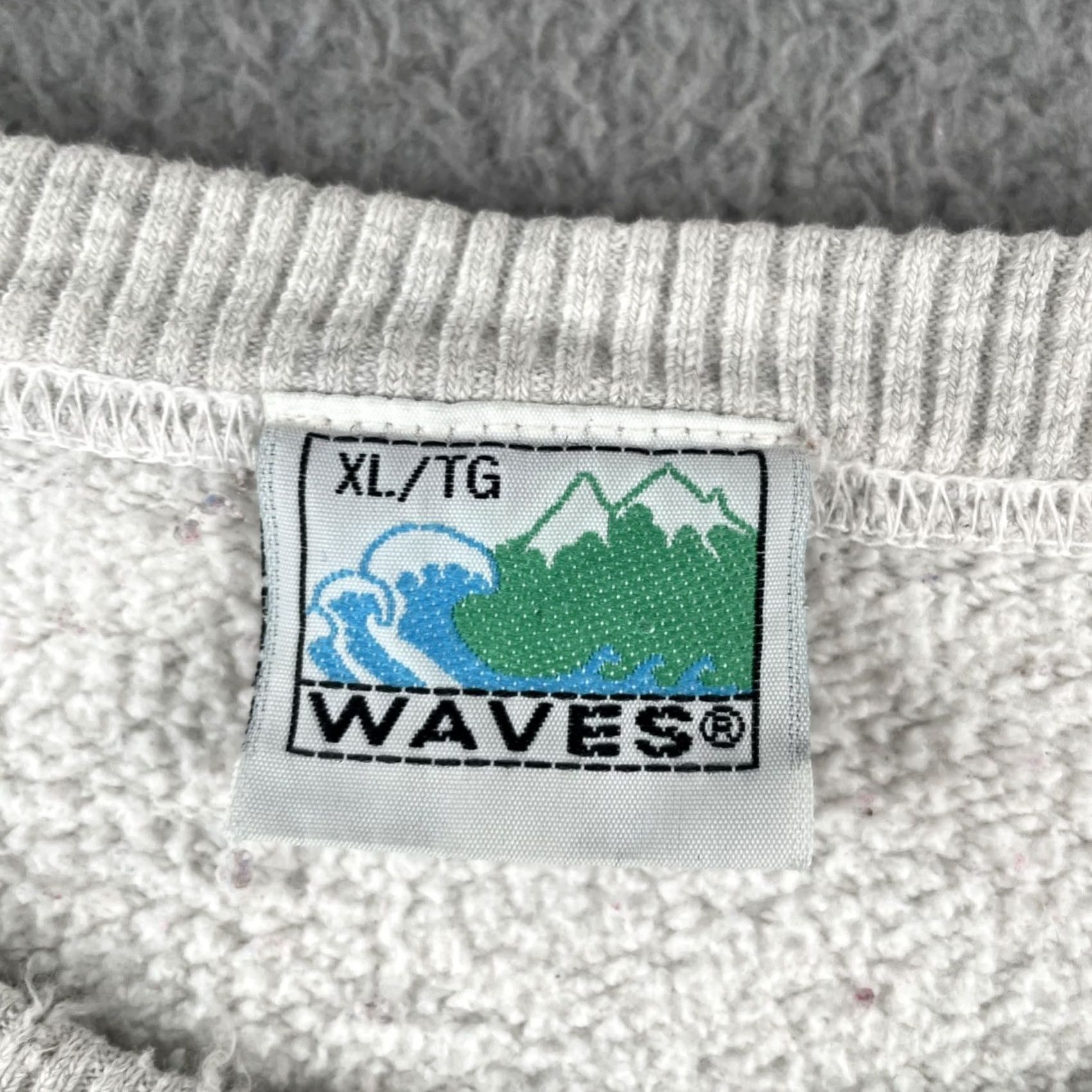 Vintage VINTAGE Waves Sweatshirt XL Gray Canada Maple Leaf 90s Men Pullover Graphic Print Size US XL / EU 56 / 4 - 6 Thumbnail