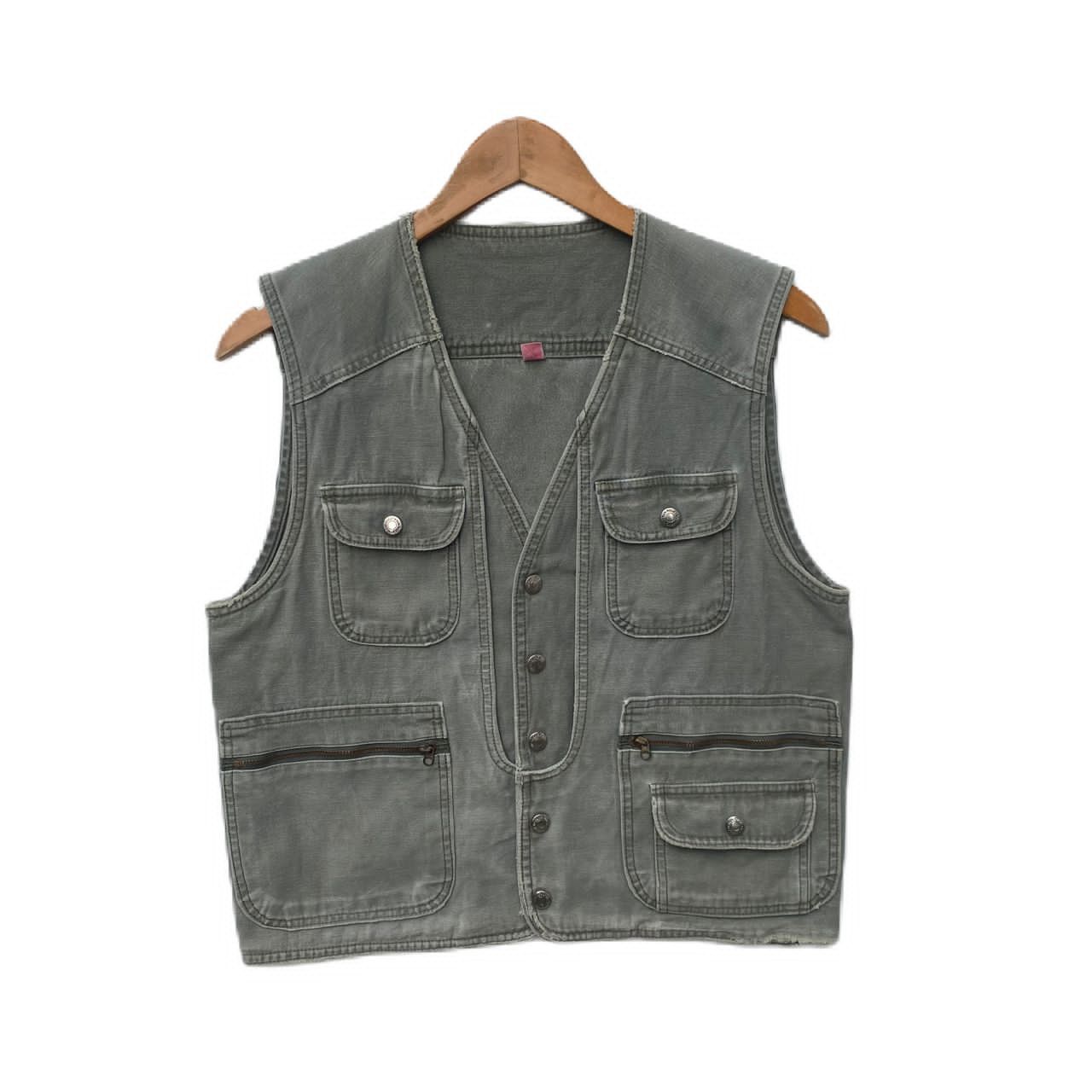 VINTAGE DISTRESSED MULTIPOCKET VEST MEDIUM LARGE