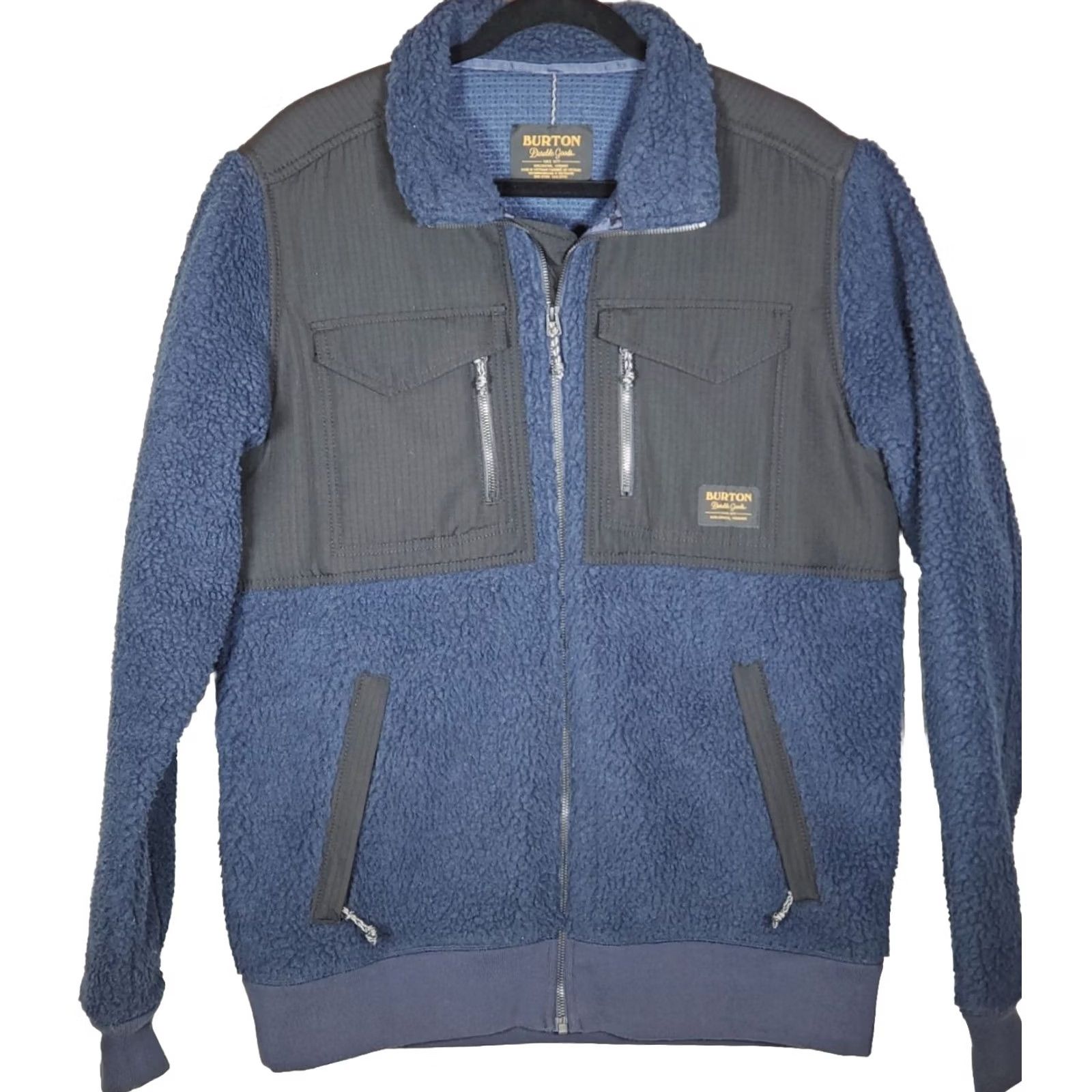 Burton Burton Bower Fleece Jacket Men’s Size L Full Zip Deep Pile Dryride Sherpa Navy / Black Size US L / EU 52-54 / 3 - 2 Thumbnail