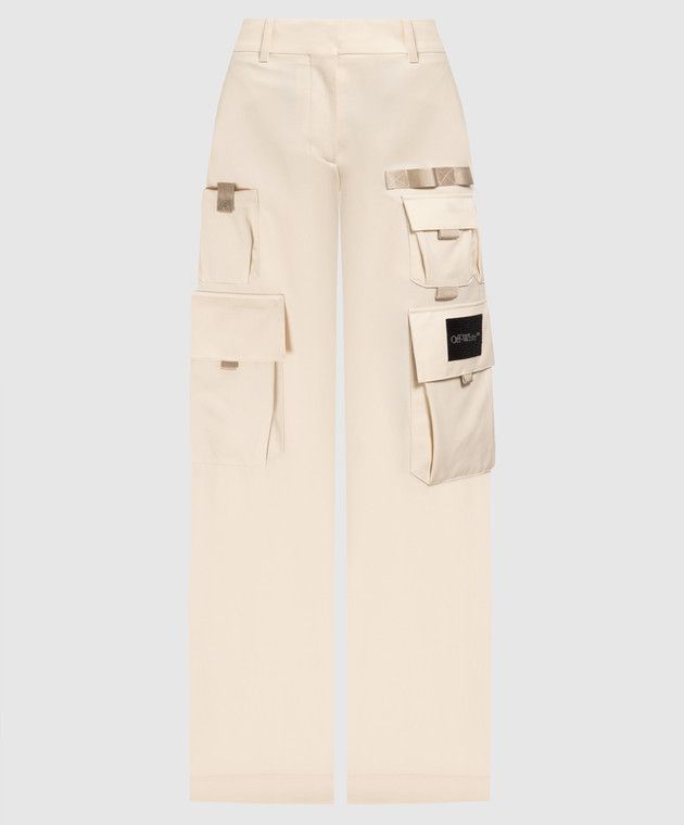 Off-White o1y1225 Cargo Pant in Beige Size 26" / US 2 / IT 38 - 1 Thumbnail