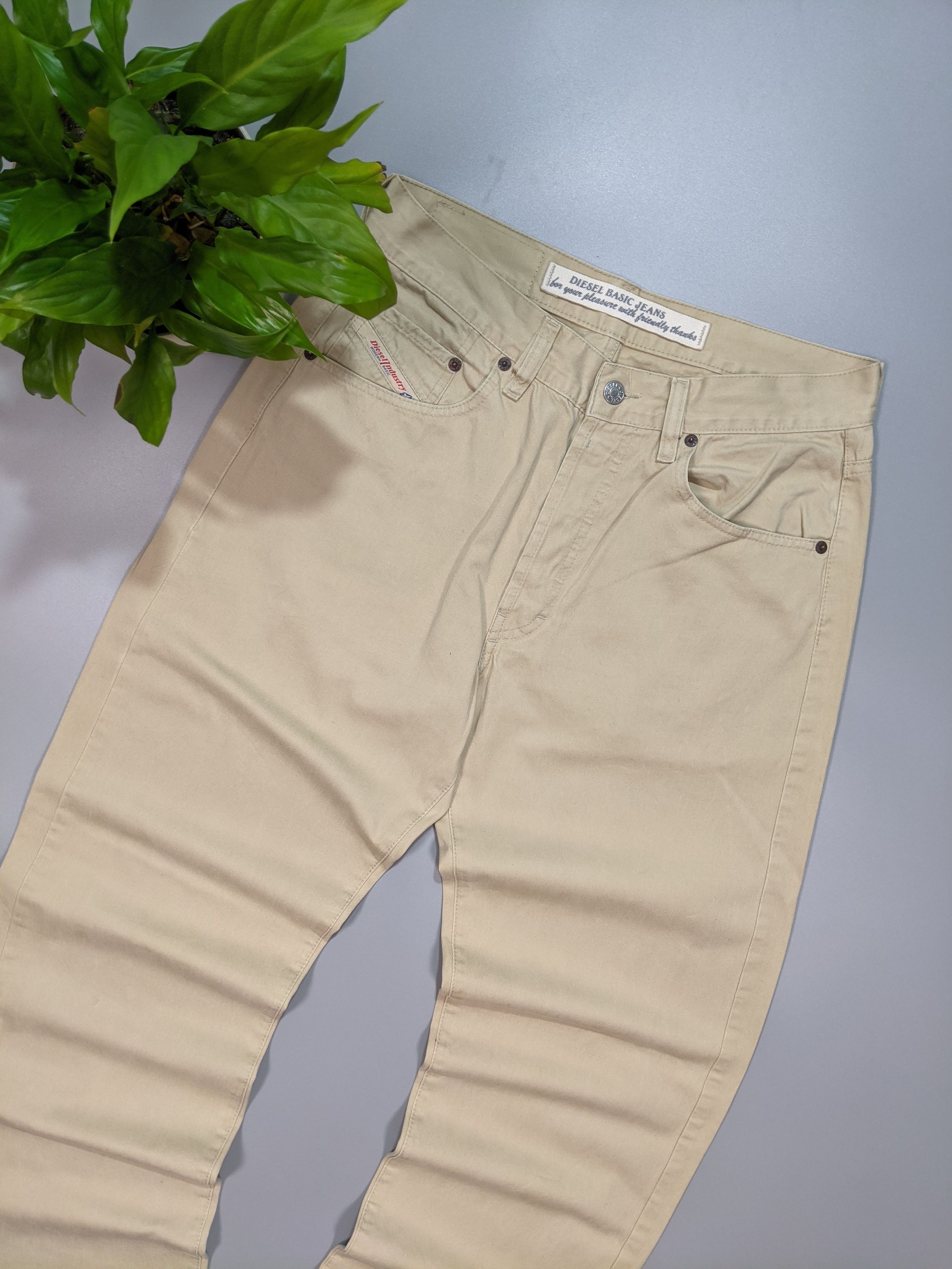 Diesel × Vintage DIESEL Vintage Beige Men's Loose Straight Pants Jeans Size US 31 - 2 Thumbnail