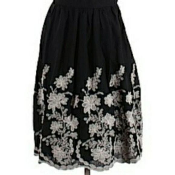 Loft Retro 60's Sweetheart Halter Dress Sz 2 Black Embroidered Ap Size XS / US 0-2 / IT 36-38 - 8 Thumbnail