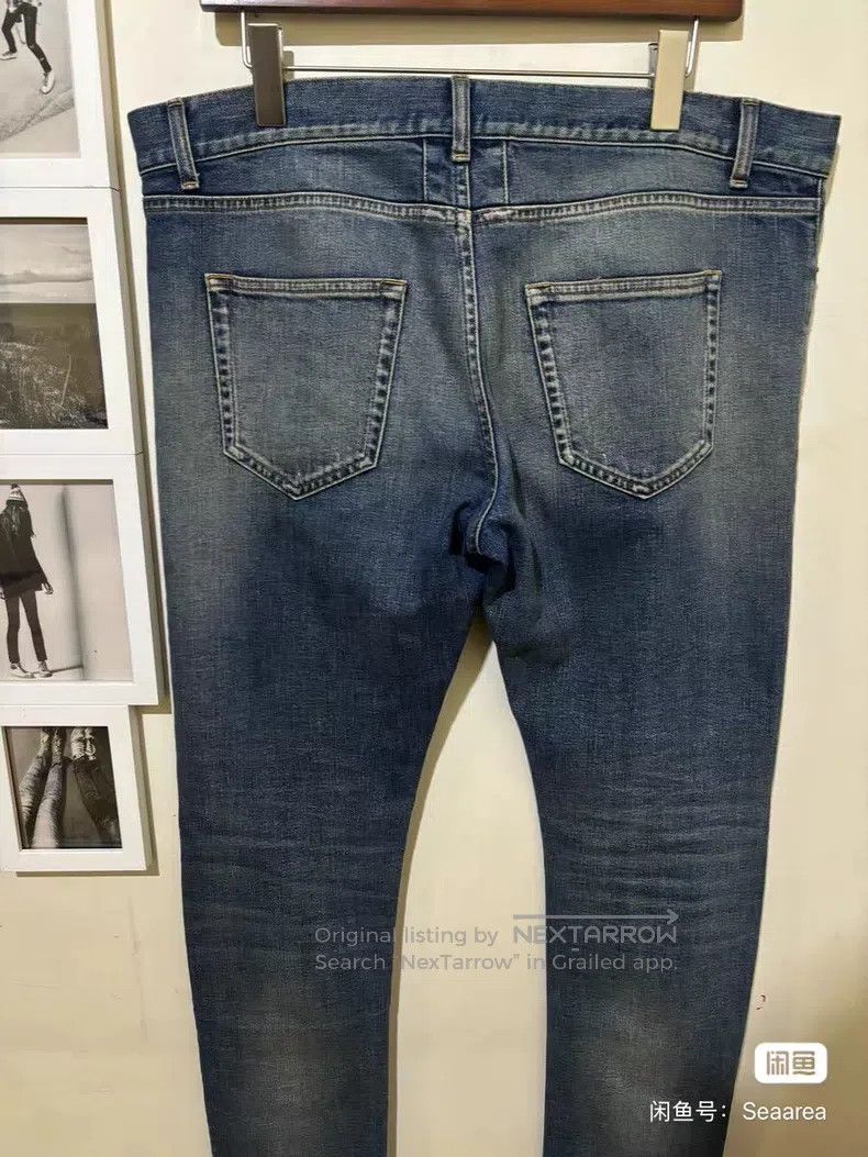 Saint Laurent Paris Saint Laurent Paris Blue Destroyed Washed Stitched Ripped Size US 34 / EU 50 - 4 Thumbnail