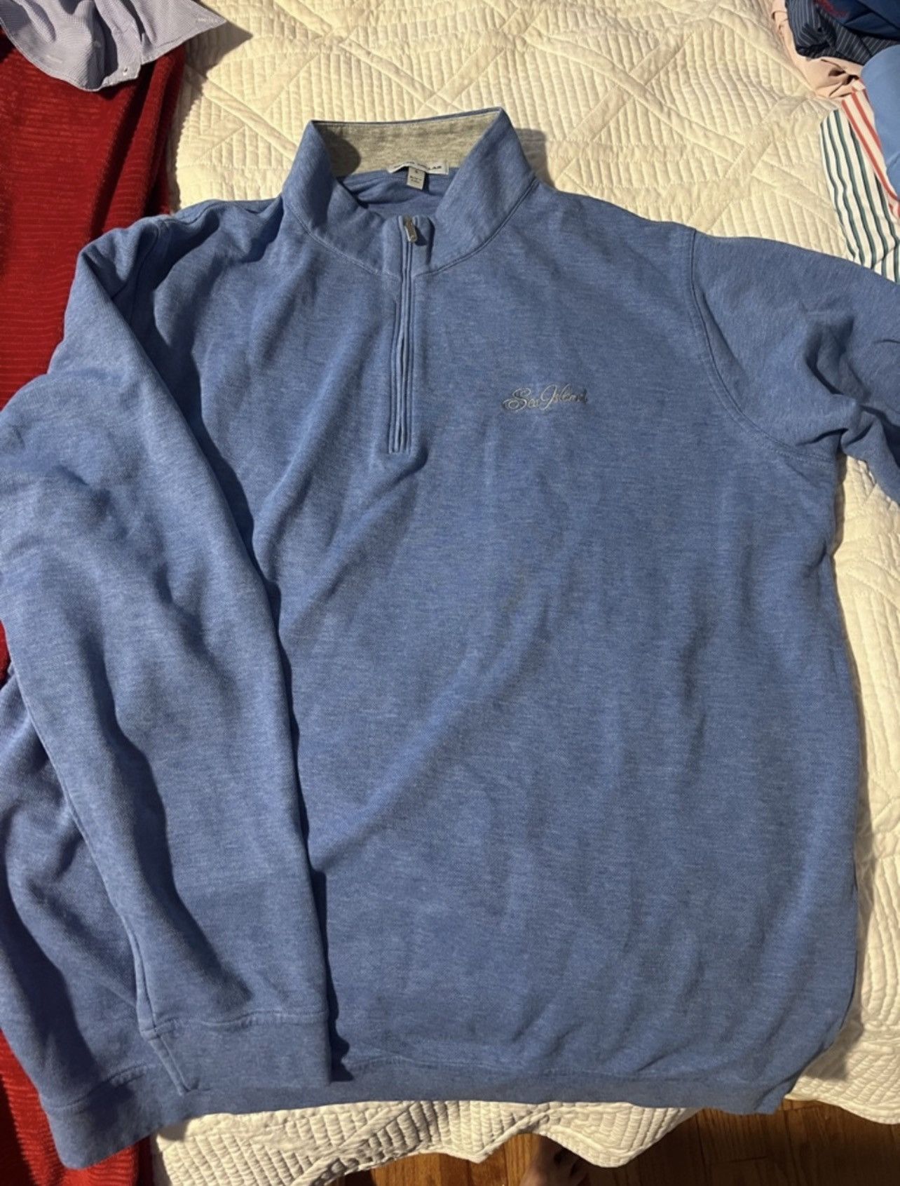 Peter Millar Peter Millar Light Blue Half Zip Sweater Size US L / EU 52-54 / 3 - 1 Thumbnail