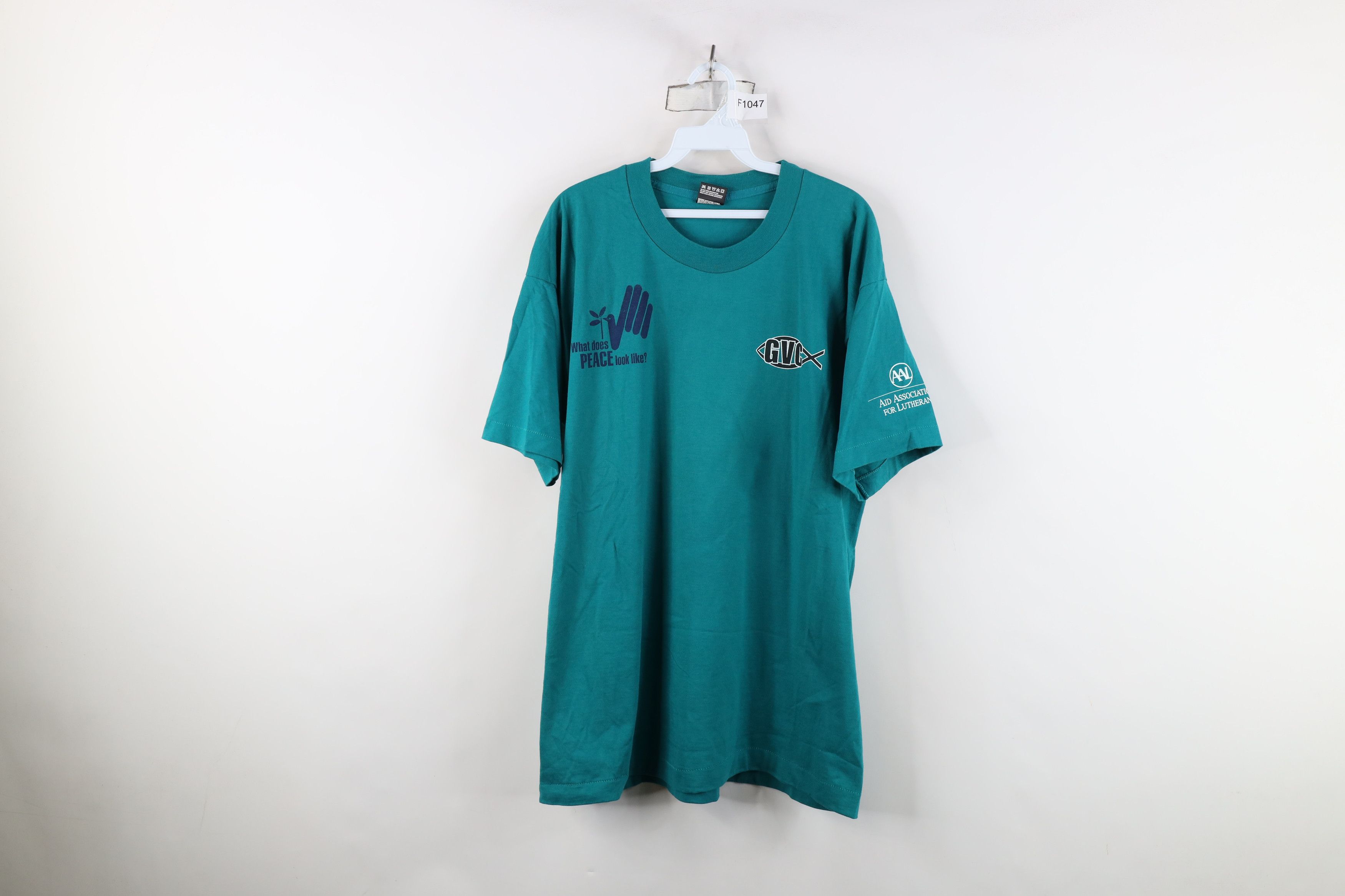Vintage Vintage 90s Streetwear Christianity Jesus Fish T-Shirt USA Size US XL / EU 56 / 4 - 1 Thumbnail