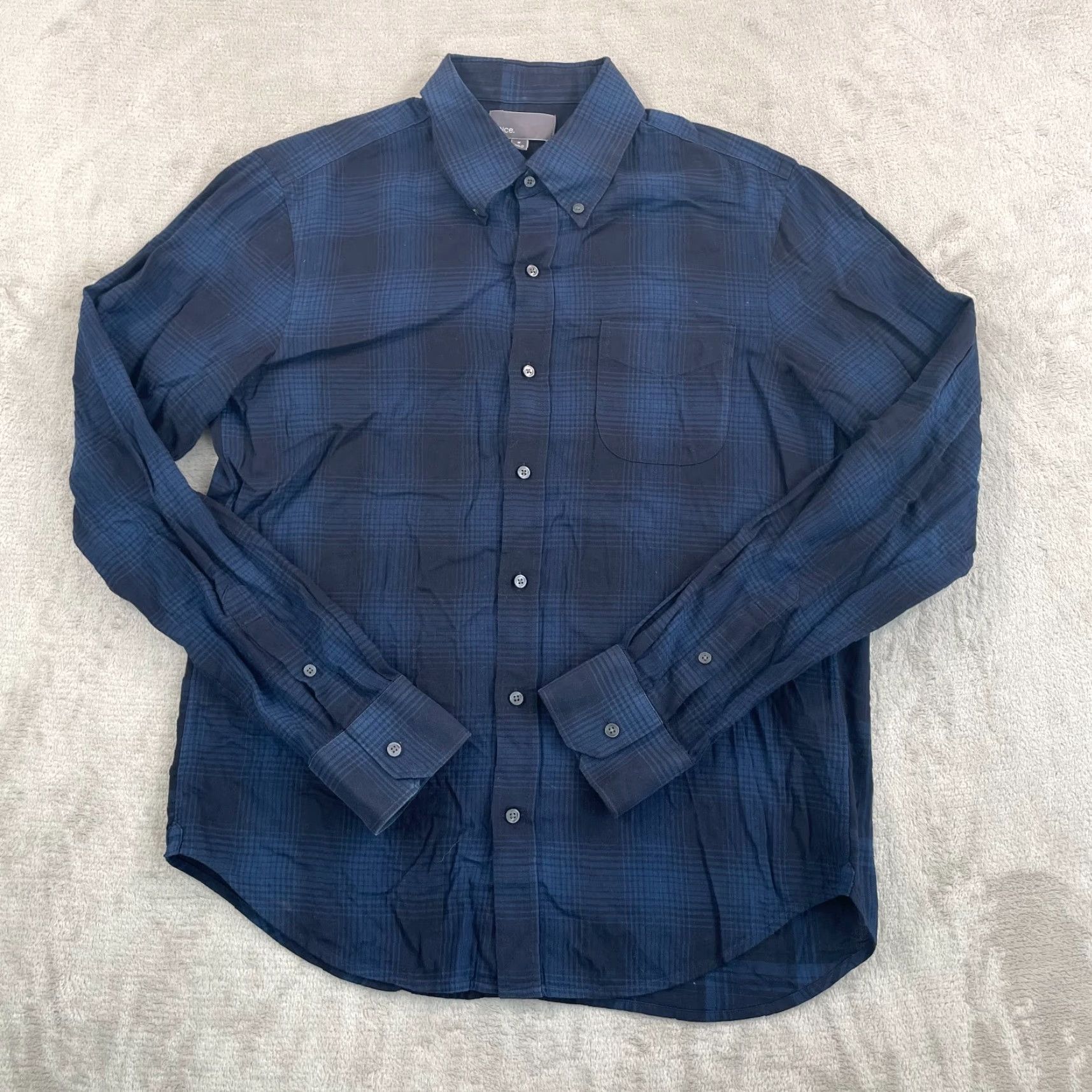 Vince Vince Shirt Men Medium Blue Buffalo Plaid Long Sleeve Pocket Designer Preppy Size US M / EU 48-50 / 2 - 3 Thumbnail
