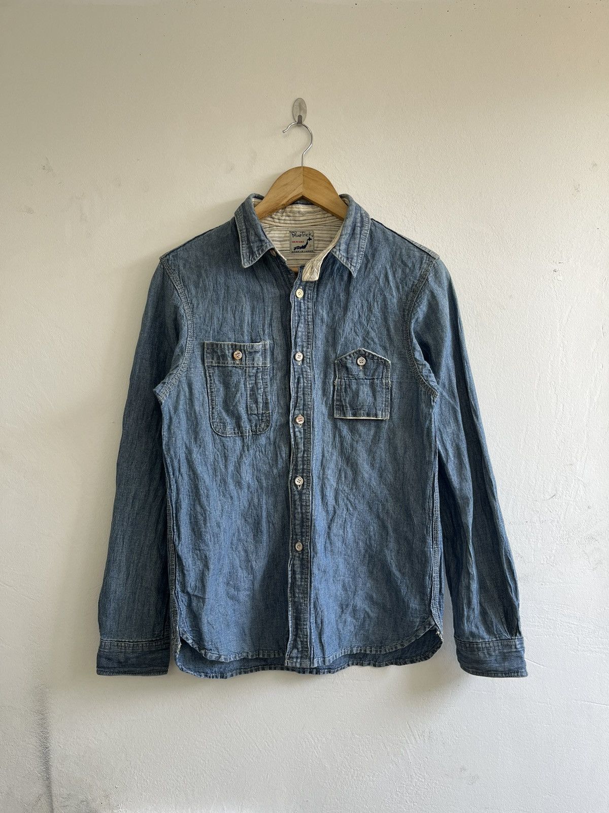 Indigo × Japanese Brand Vintage Blue Trick Selvedge denim Shirt Size US M / EU 48-50 / 2 - 1 Thumbnail