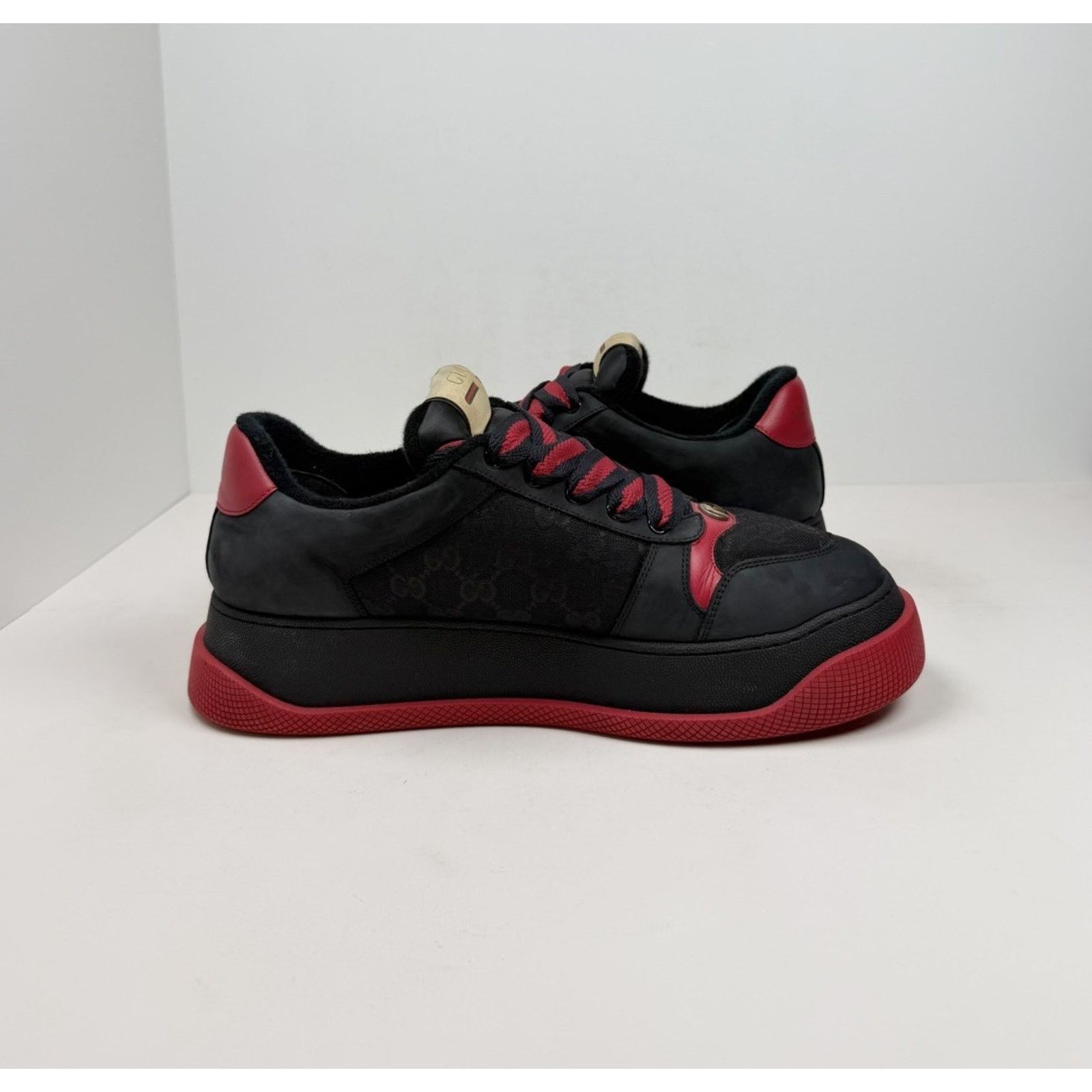 Gucci size 11.5US - Gucci Double Screener GG Black Red Size US 11.5 / EU 44-45 - 4 Thumbnail