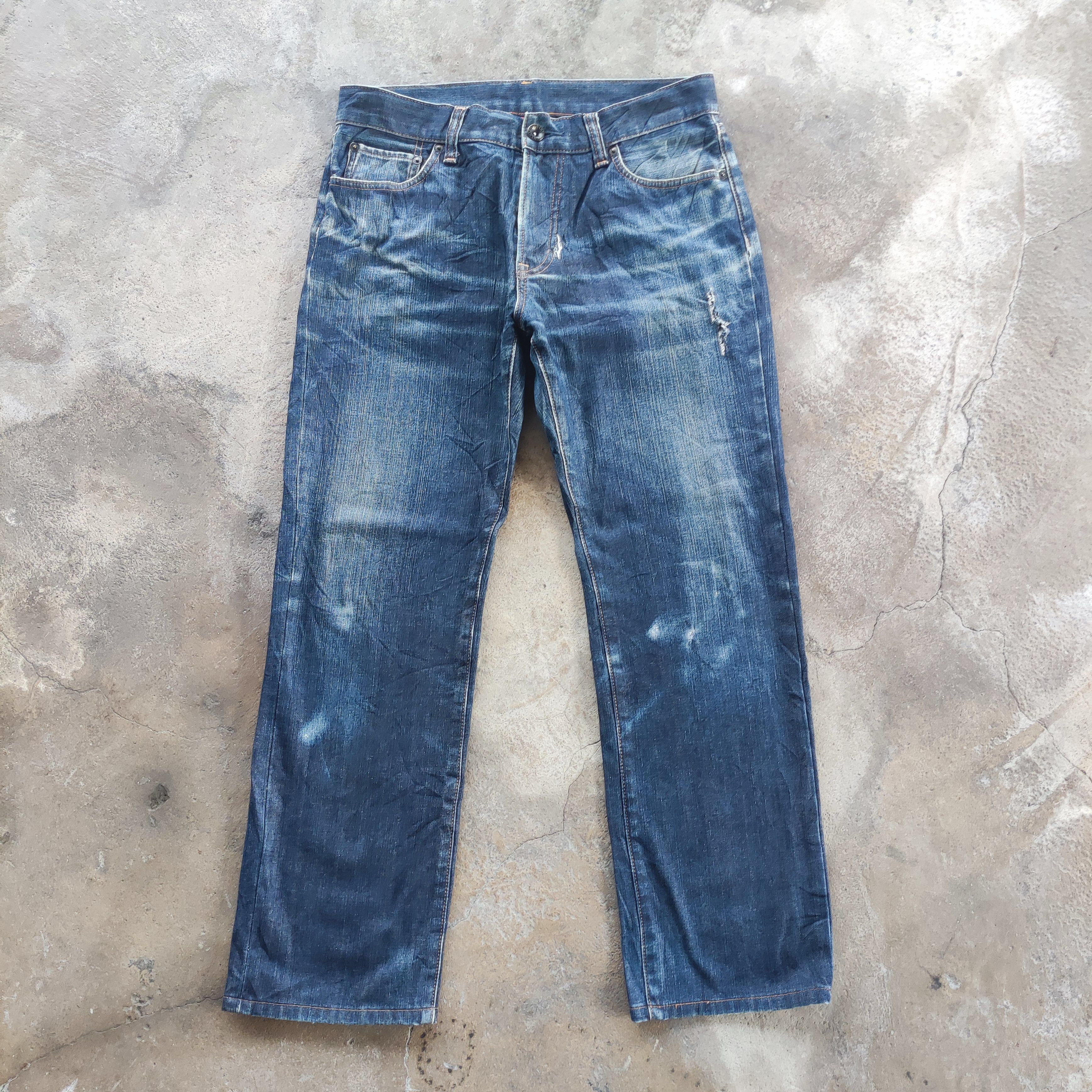 Japanese Brand Vintage Japanese Brand Straight Jeans Ripped Pants Size US 34 / EU 50 - 1 Thumbnail