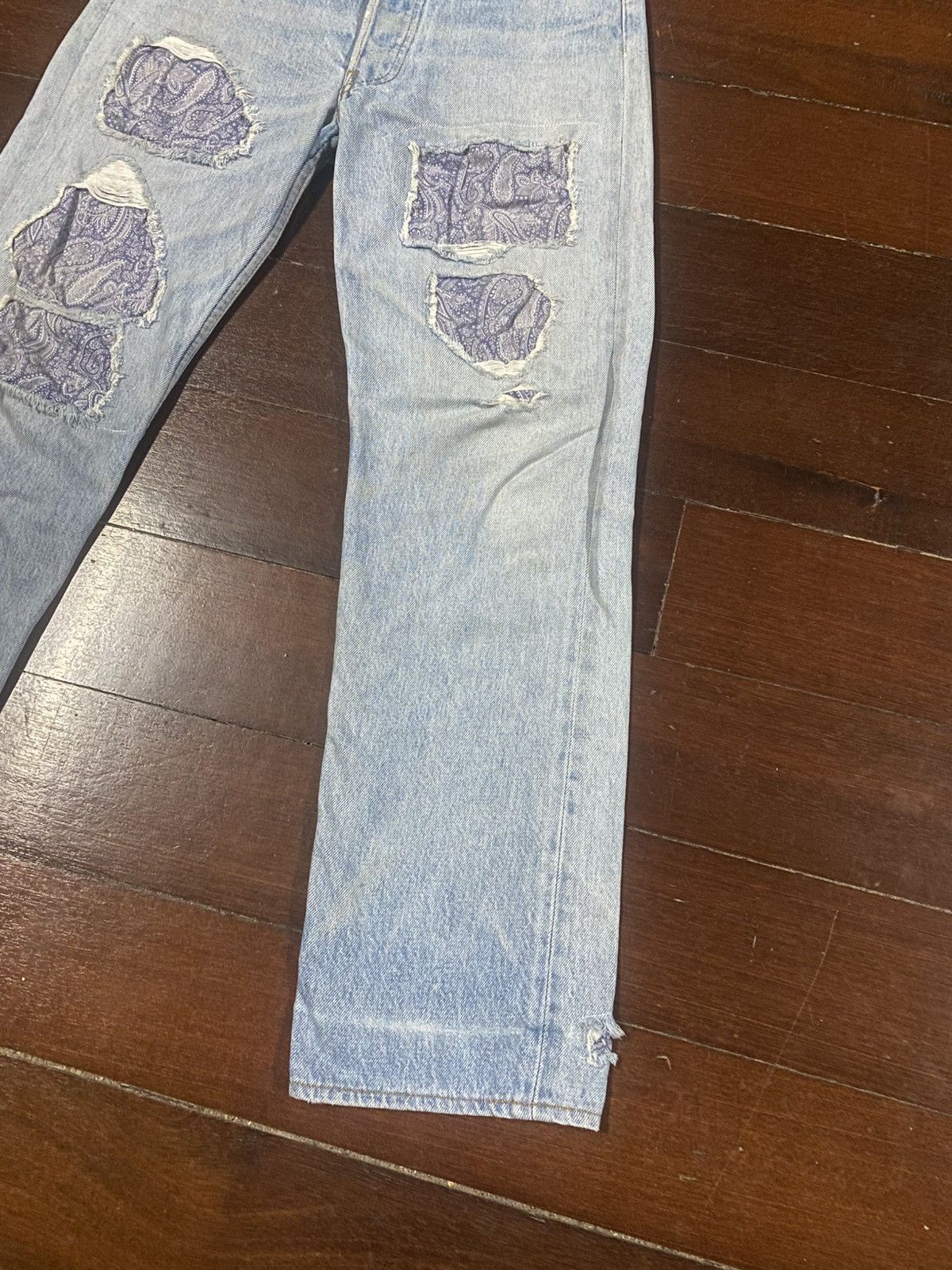 Levi's Vintage 70s 80s Levis 501 distressed rework patch mud wash Size US 30 / EU 46 - 4 Thumbnail