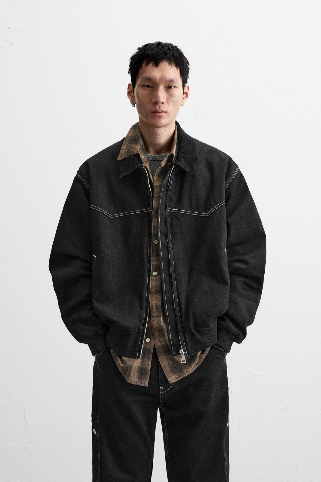 Zara Zara Bomber Jacket Black Size US L / EU 52-54 / 3 - 4 Thumbnail