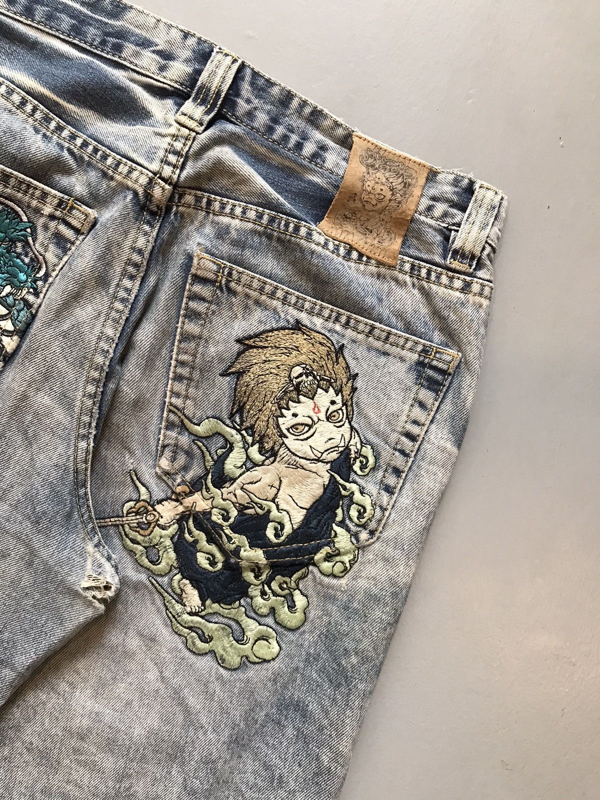 Japanese Brand Vintage Jizo embroidered denim Size US 34 / EU 50 - 13 Thumbnail