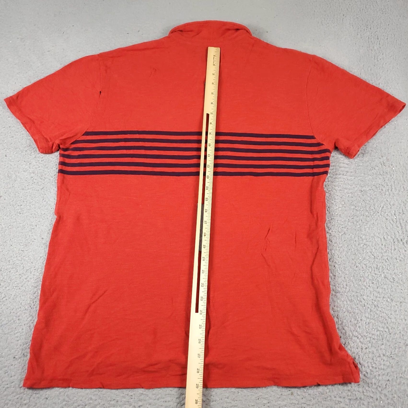 Lucky Brand Lucky Brand Polo Shirt Mens XL Red Solid Short Sleeve Button Collar Classic Casual Polo Men XL Red Adjusted for Wear, Hole on Sleeve - No Graphic Size US XL / EU 56 / 4 - 3 Thumbnail