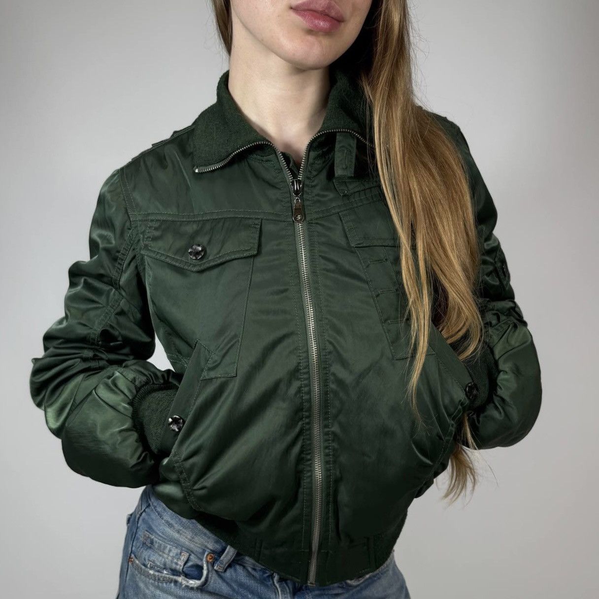 Diesel Vintage Y2K Diesel Opium Oversize Bomber Jacket Size S / US 4 / IT 40 - 1 Thumbnail
