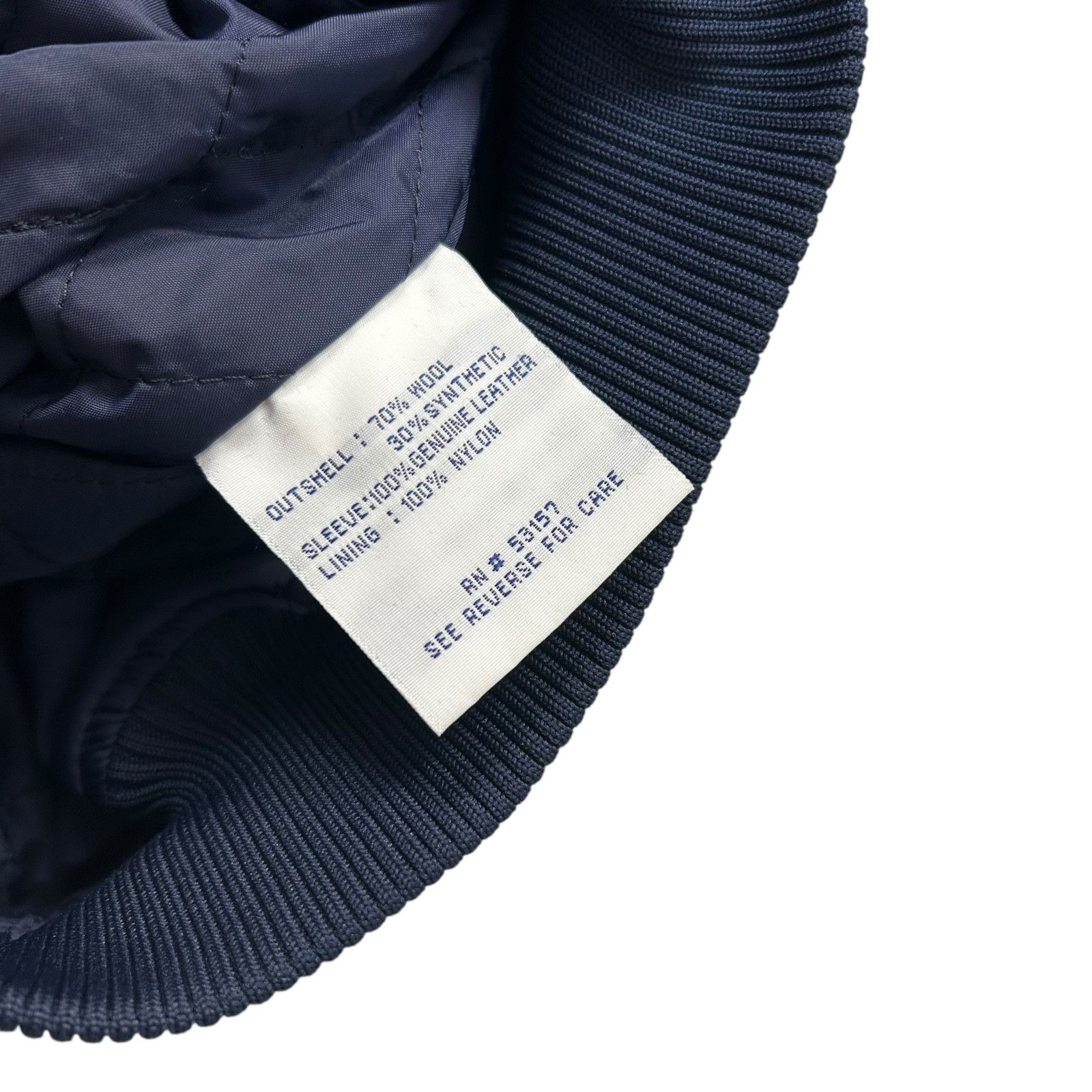 90s CLEVELAND INDIANS MAJESTIC VARSITY JACKET LEATHER WOOL