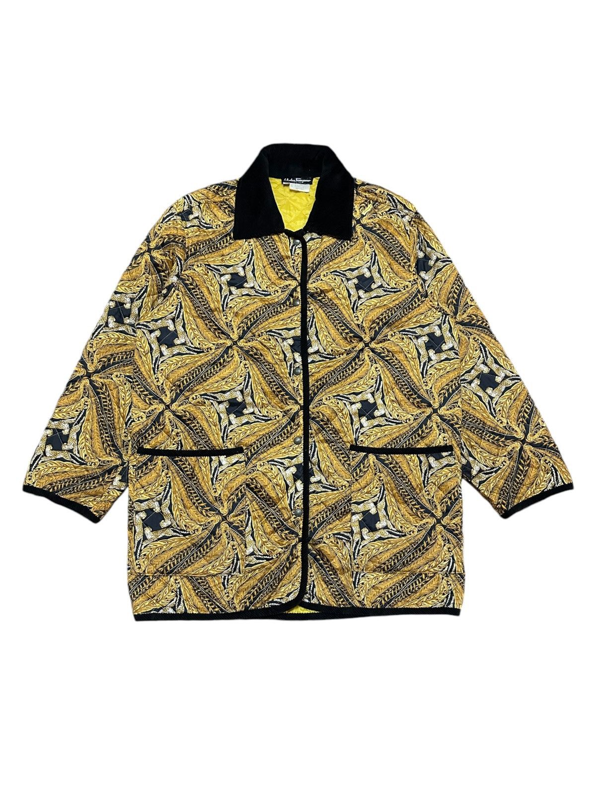 Salvatore Ferragamo Salvatore Ferragamo Quilted Jacket Full Print Luxury Size US M / EU 48-50 / 2 - 2 Thumbnail