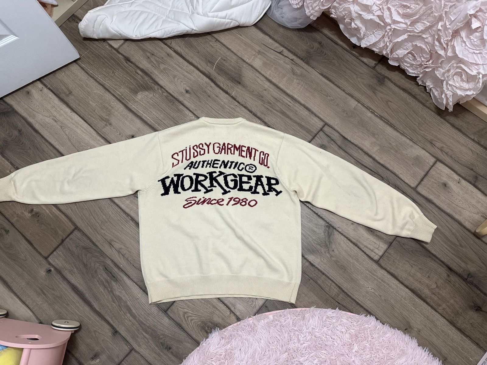 希少　 STÜSSY WORKGEAR ニット Lサイズ ☆STUSSY☆AUTHENTIC WORKGEAR SWEATER セーター☆追跡可