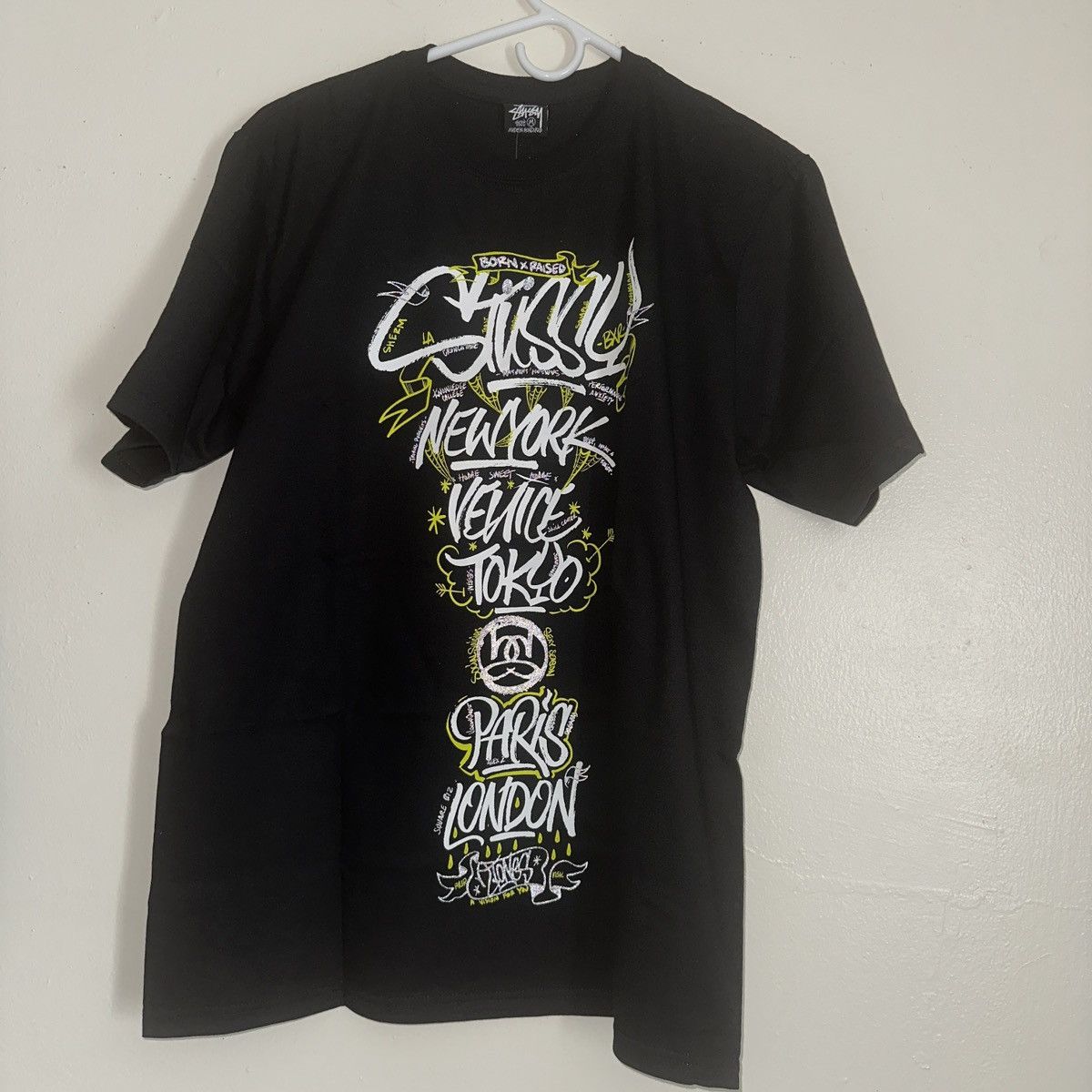 Born X Raised × Stussy Stussy Born X Raised World Tour Hand Styles Tee ...