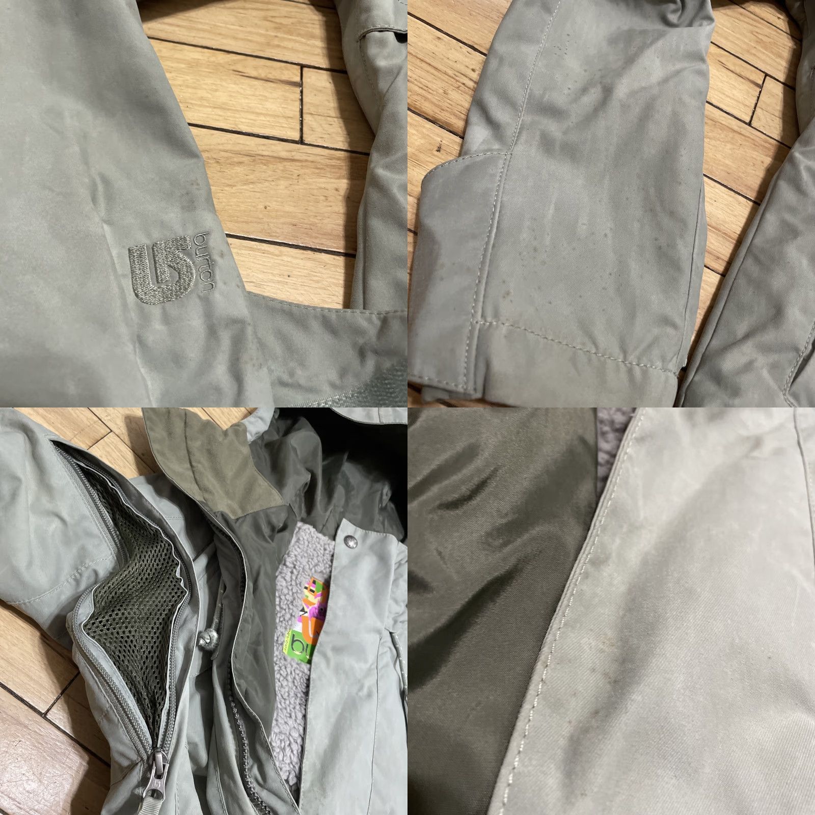 Burton VINTAGE Burton DryRide Snowboard Jacket Women M Vents Zip Gaiter Ski Snow Green Grunge Size M / US 6-8 / IT 42-44 - 8 Thumbnail