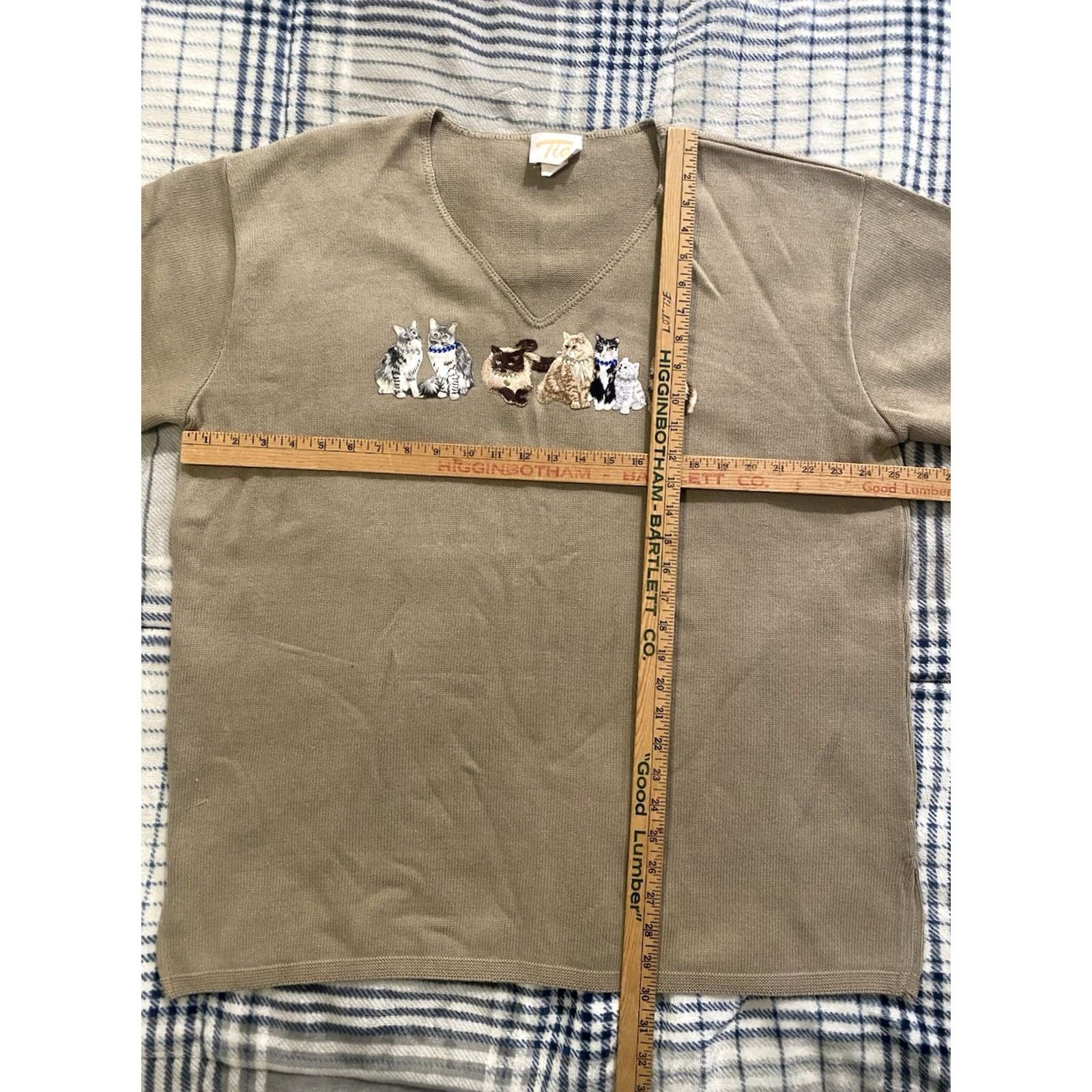 4SDESIGNS VINTAGE Tia S DESIDNS Short Sleeve Sweater Embroidered Cats Rhinestones 2XL NWT Beige Cap Sleeve Pullover Cats 90s Womens Size XXL / US 16-18 / IT 52-54 - 8 Thumbnail