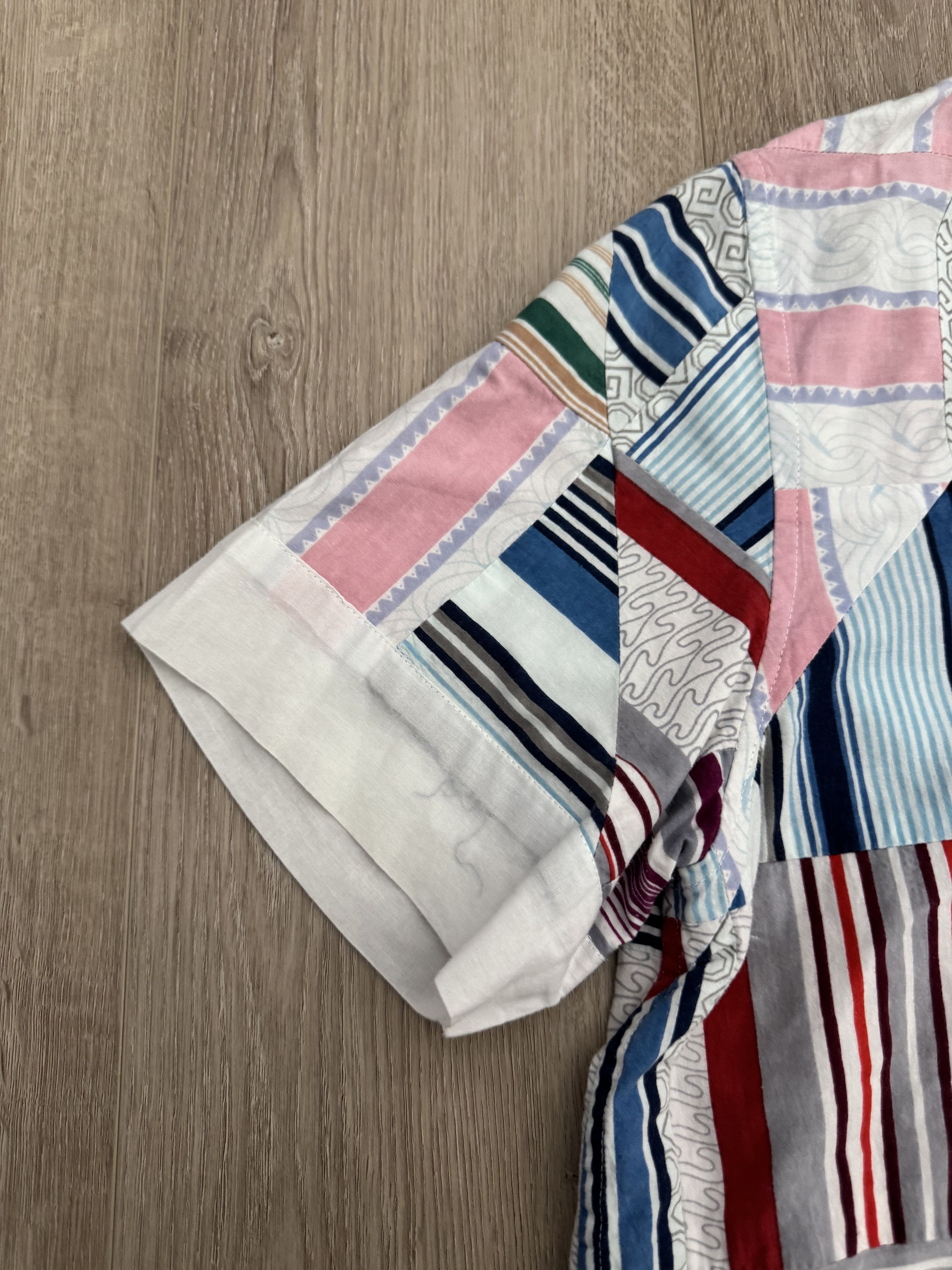 Bode Bode Patchwork Oxford Short Sleeve Button Shirt Size US S / EU 44-46 / 1 - 6 Thumbnail