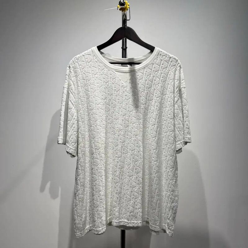Dior Dior Men's White Cotton Blend T-Shirt 0089 Size US XXL / EU 58 / 5 - 1 Thumbnail
