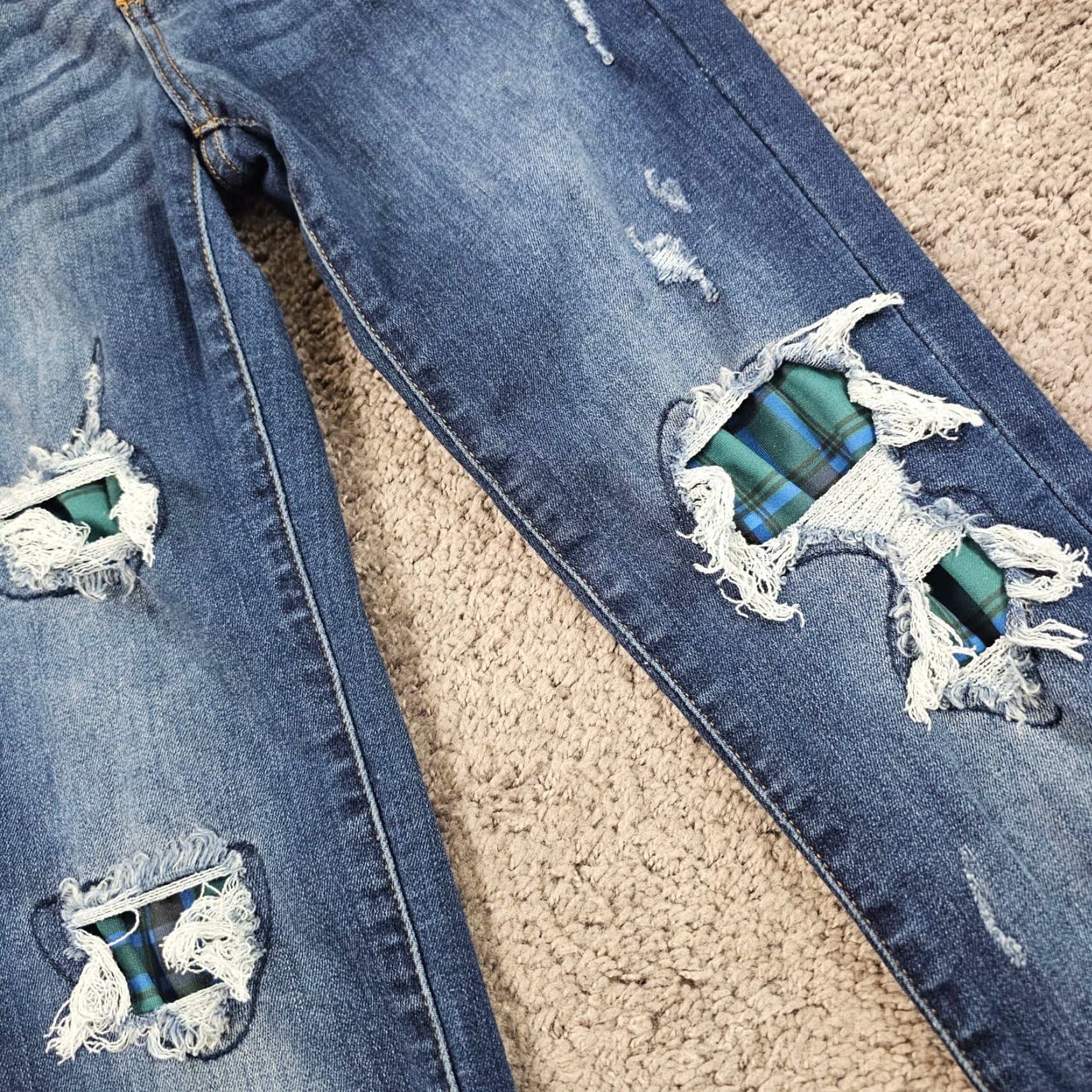 Vintage Judy Blue Jeans Women's Skinny Low Rise Stretch Dark Wash Distressed Size 26 23x28 Size 26" / US 2 / IT 38 - 3 Thumbnail
