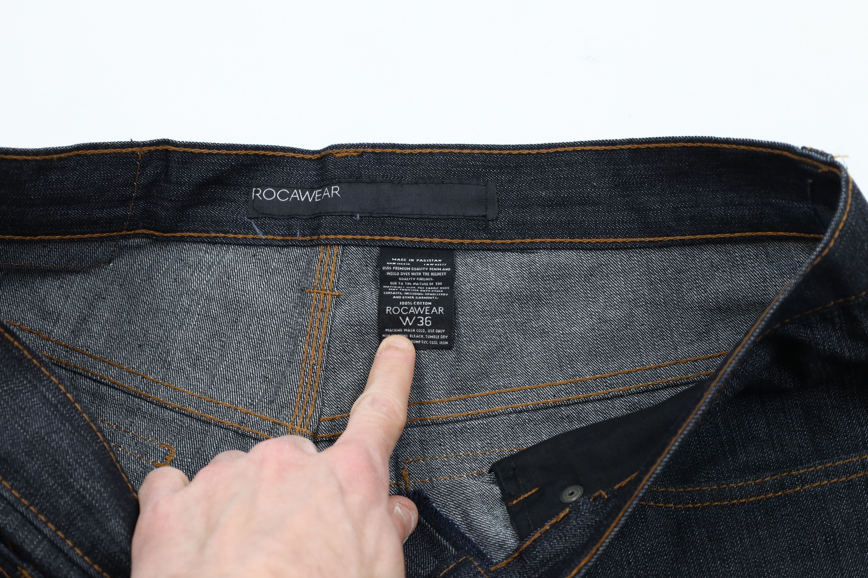 Rocawear × Vintage Vintage 90s Y2K Rocawear Fit Denim Jean Shorts Jorts Black Size US 36 / EU 52 - 6 Thumbnail