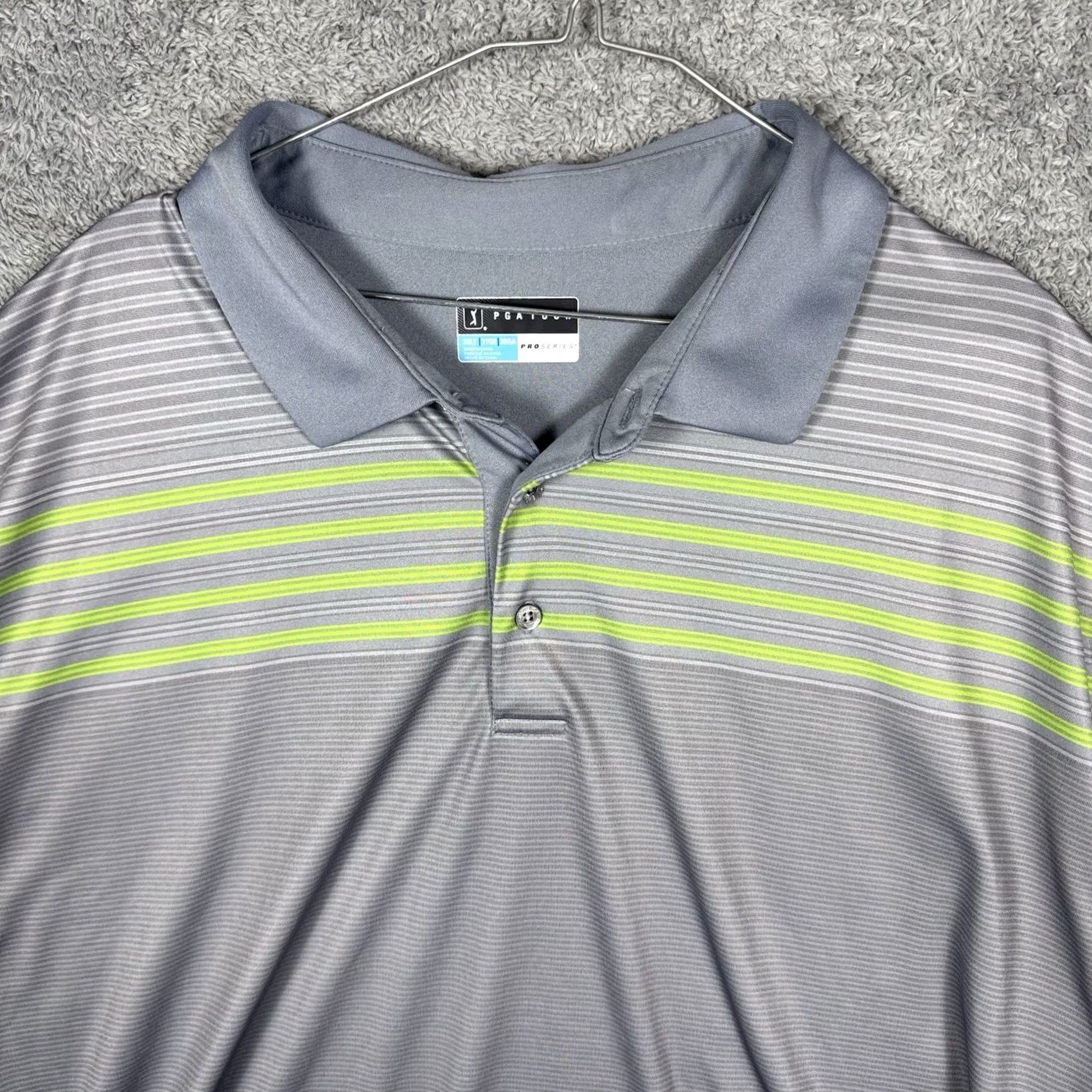 PGA Tour PGA TOUR Shirt Men 3XLT XXXL Tall Pro Series Wick Golf Polo Lightweight Stretch Striped Multicolor 3XLT Big & Tall Men's Polo Shirt Women? Size US XXL / EU 58 / 5 - 3 Thumbnail