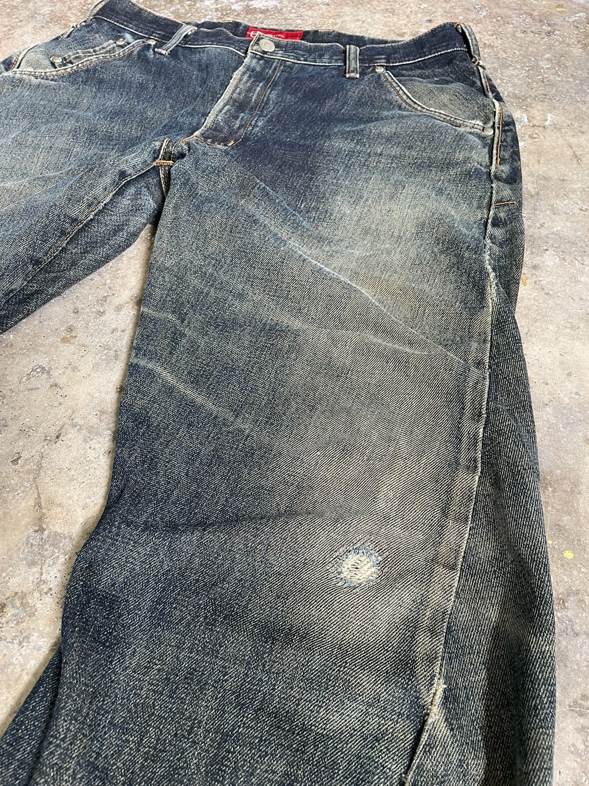 Edwin Vintage Edwin E Function Curved Leg Faded Distressed Pants Size US 33 - 3 Thumbnail