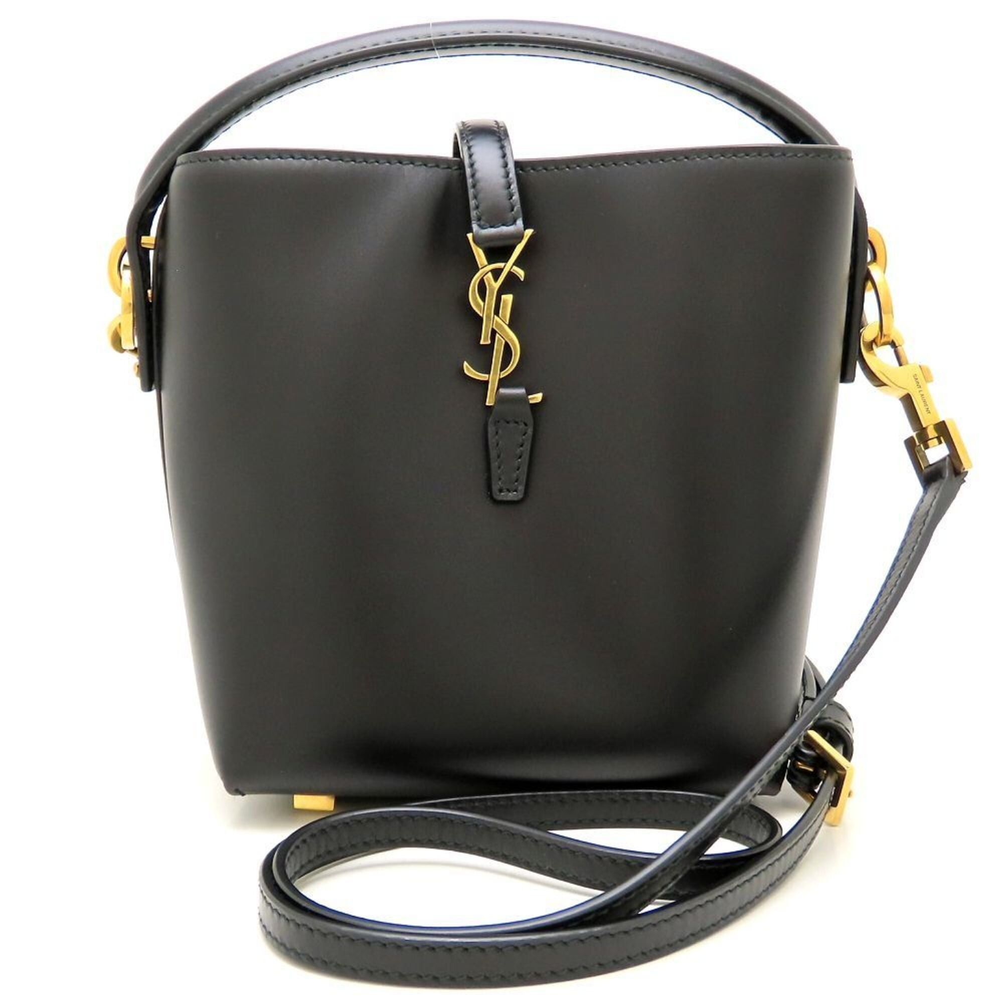 Yves Saint Laurent YVES SAINT LAURENT LE 37 Mini Shoulder Bag BRS765870 Shiny Leather Black Women's 353337 Size ONE SIZE - 1 Thumbnail