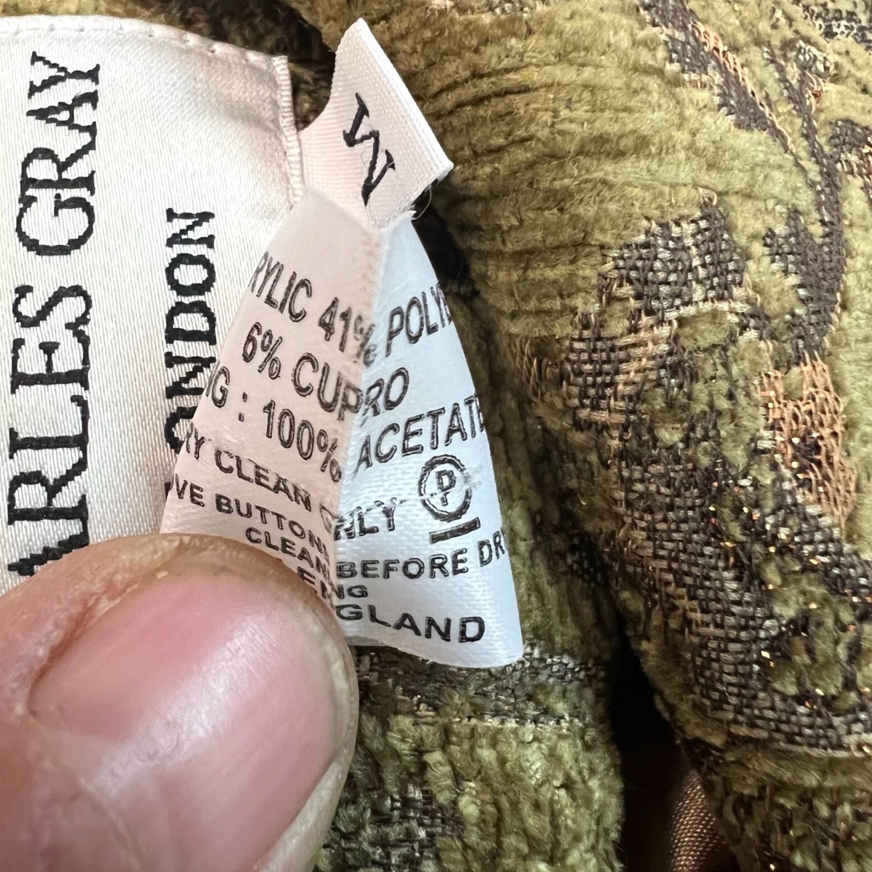 Vintage VINTAGE Charles Gray Green London 3 Button Blazer M Womens Suit Jacket Geometric Pattern/Green Blazer M Mens? Size M / US 6-8 / IT 42-44 - 7 Thumbnail