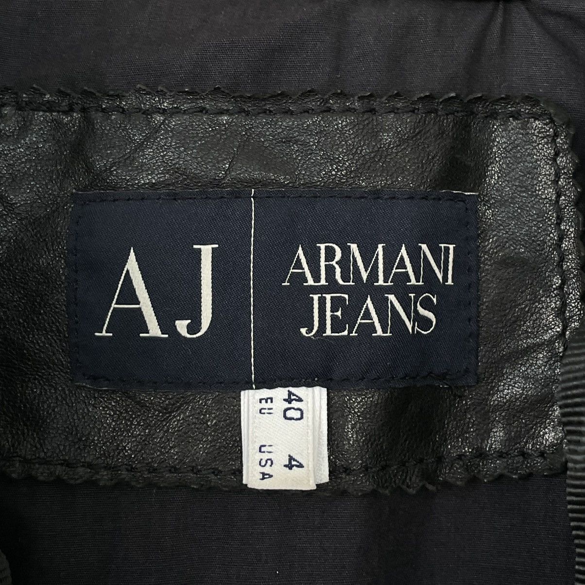 Armani × Vintage Vintage Armani Jeans 00’s Avantgarde Leather Jacket Size S / US 4 / IT 40 - 10 Thumbnail
