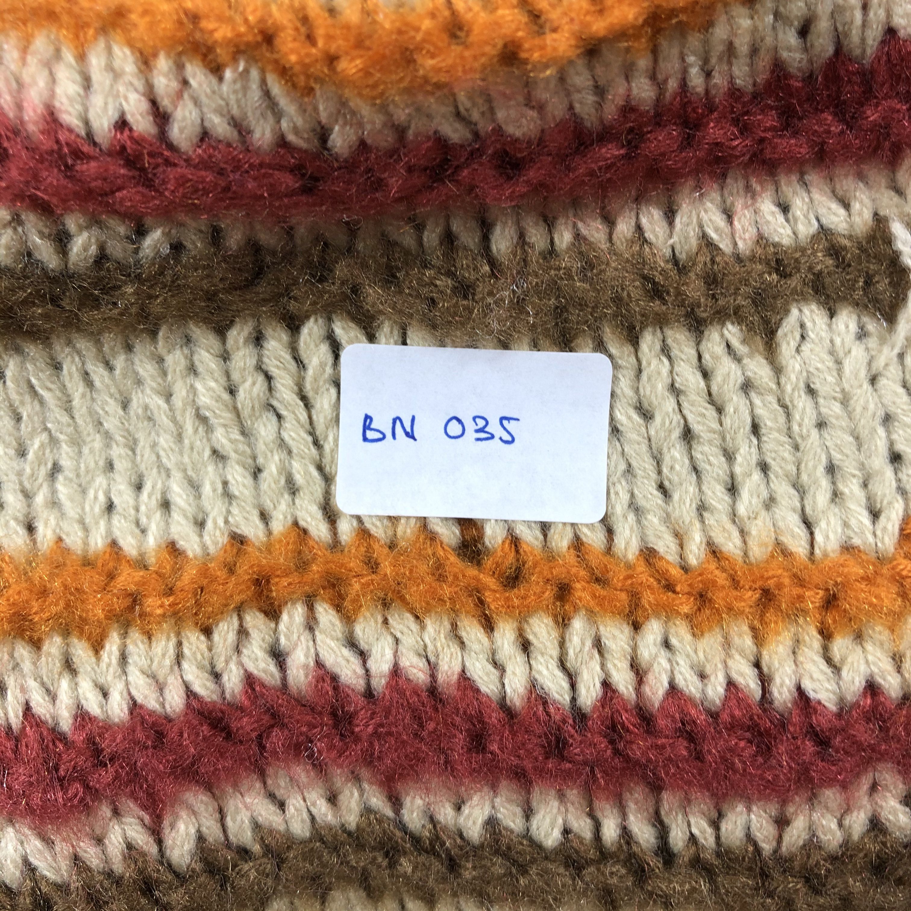 Japanese Brand Crochet Stripe Earflap Beanie Size ONE SIZE - 5 Thumbnail