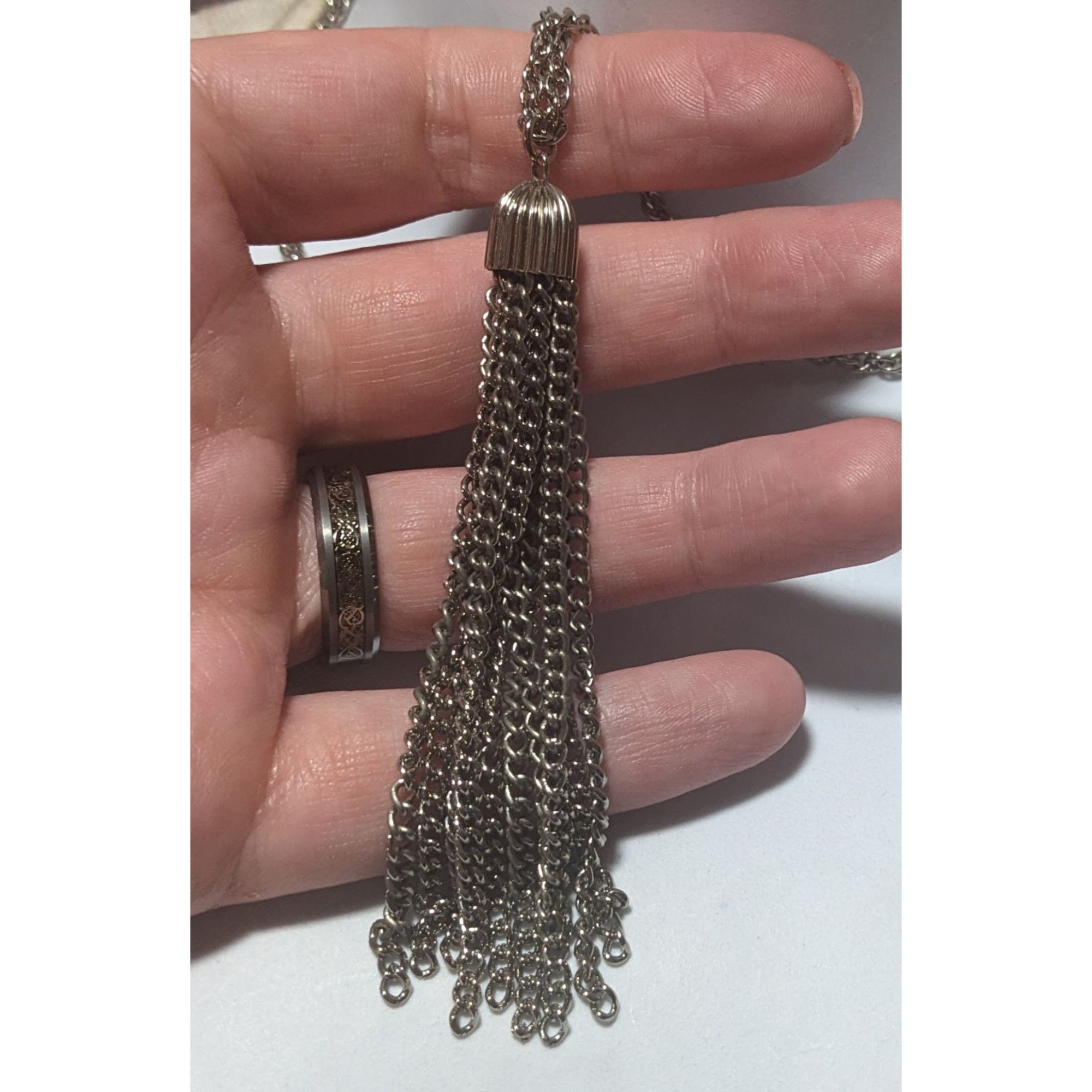Other Simple Silver Chain Tassel Pendant Necklace Size ONE SIZE - 6 Thumbnail