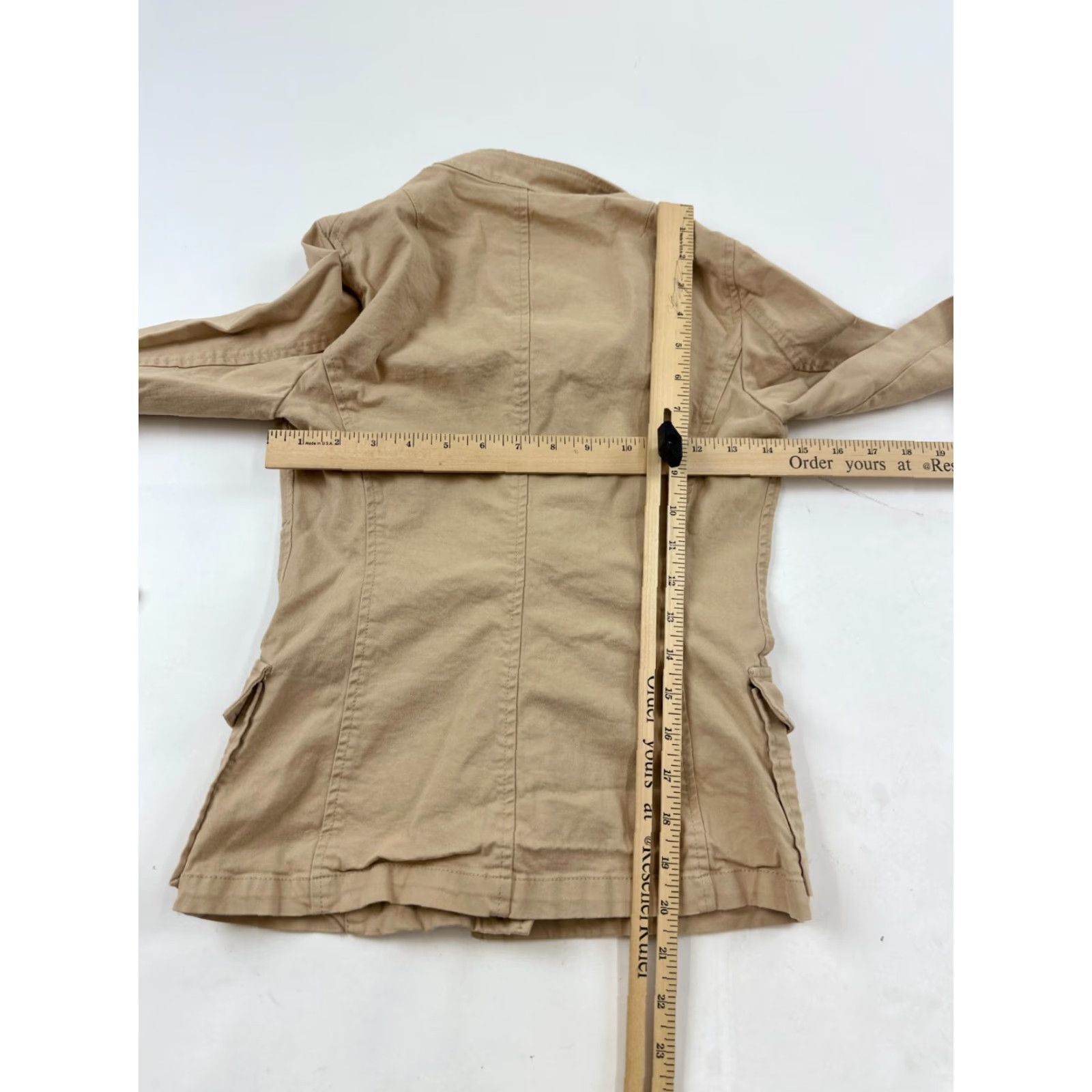 United Colors Of Benetton United Colors of Benetton Women's Jacket Size 38 Beige Casual Cotton Short Sleeve Pockets Fall Winter Size XS / US 0-2 / IT 36-38 - 6 Thumbnail