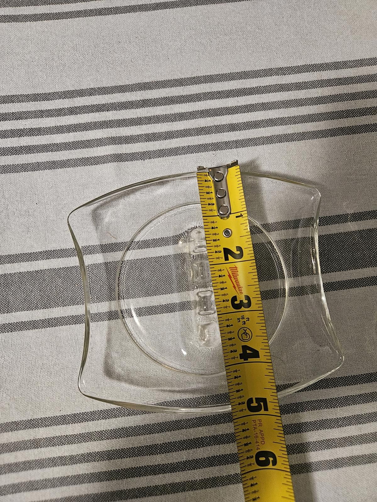 Designer Clear glass oblong ashtry, 4 spots Size ONE SIZE - 5 Thumbnail
