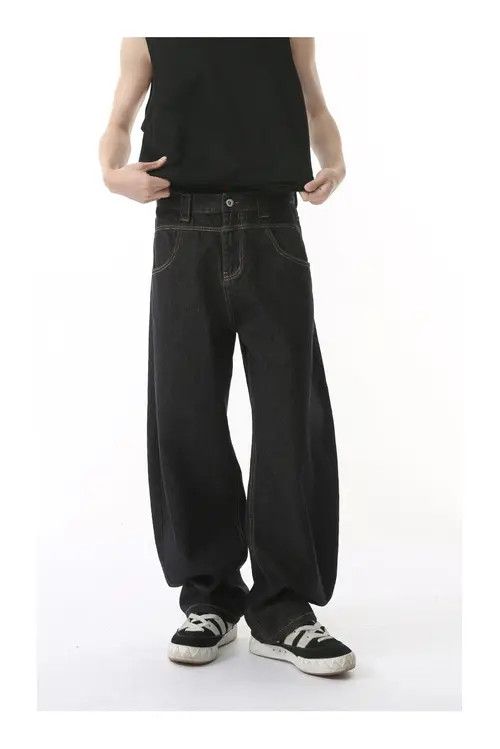 Jean American high street casual machete retro loose washed jeans Size US 32 / EU 48 - 8 Thumbnail