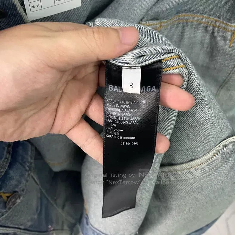 Balenciaga Balenciaga Crystal hand denim jacket hoodie Size US L / EU 52-54 / 3 - 4 Thumbnail